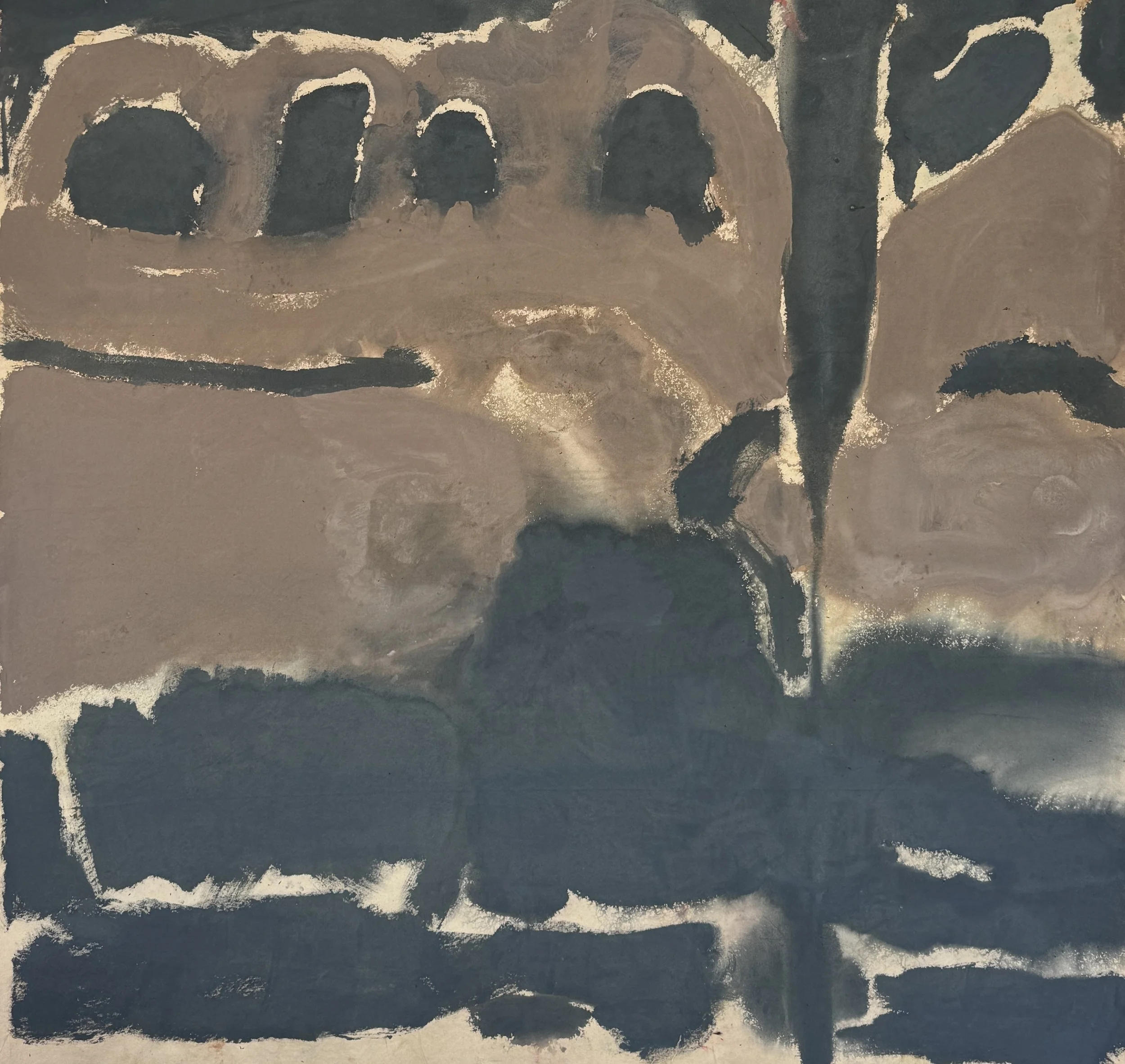 Hideout, 2026 / 
184 x 181 cm / 
Mineral paint on canvas 