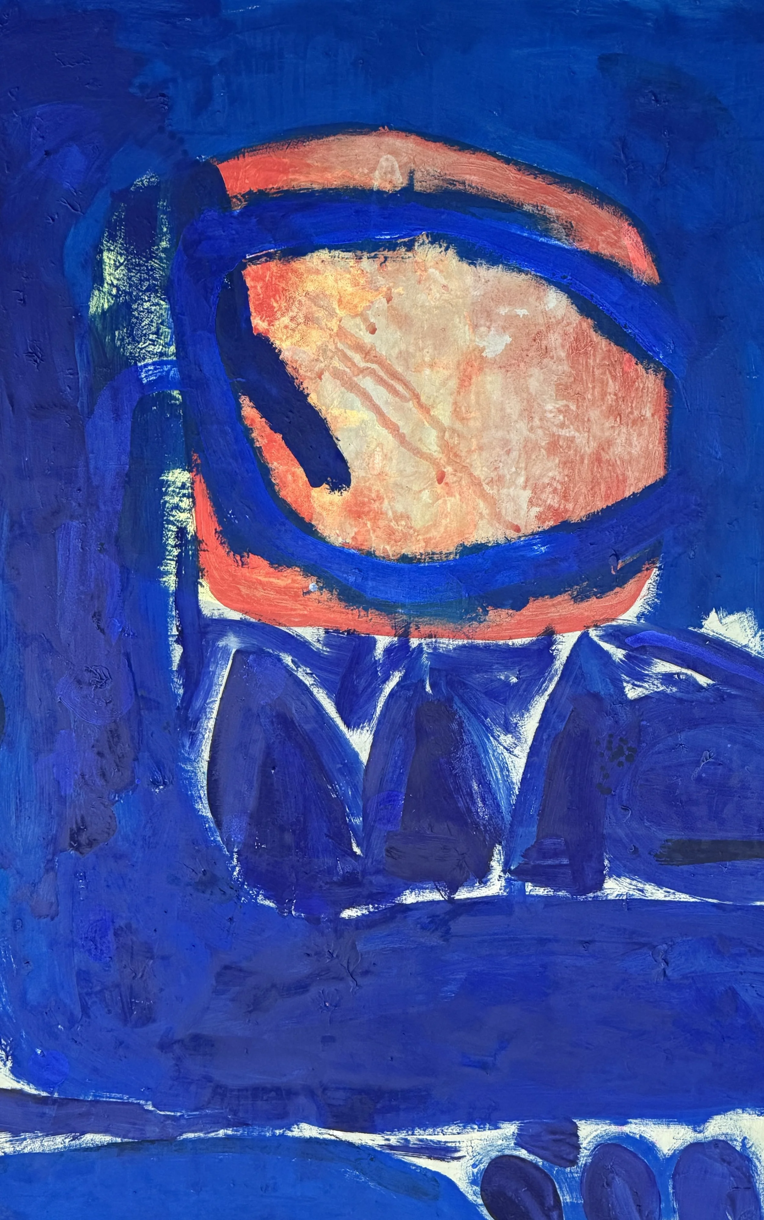 Strapped in Blue, 2026 / 
130 x 195 cm / 
Acrylic, pigment and linseed oil on canvas