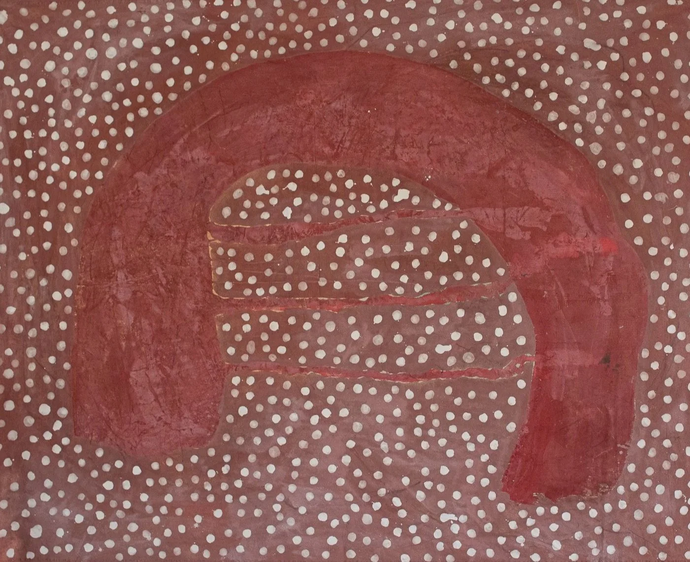 Arc of Truth, 2024 (SOLD) / 
150 x 200 cm / 
Pigment powder and acrylic on
raw canvas