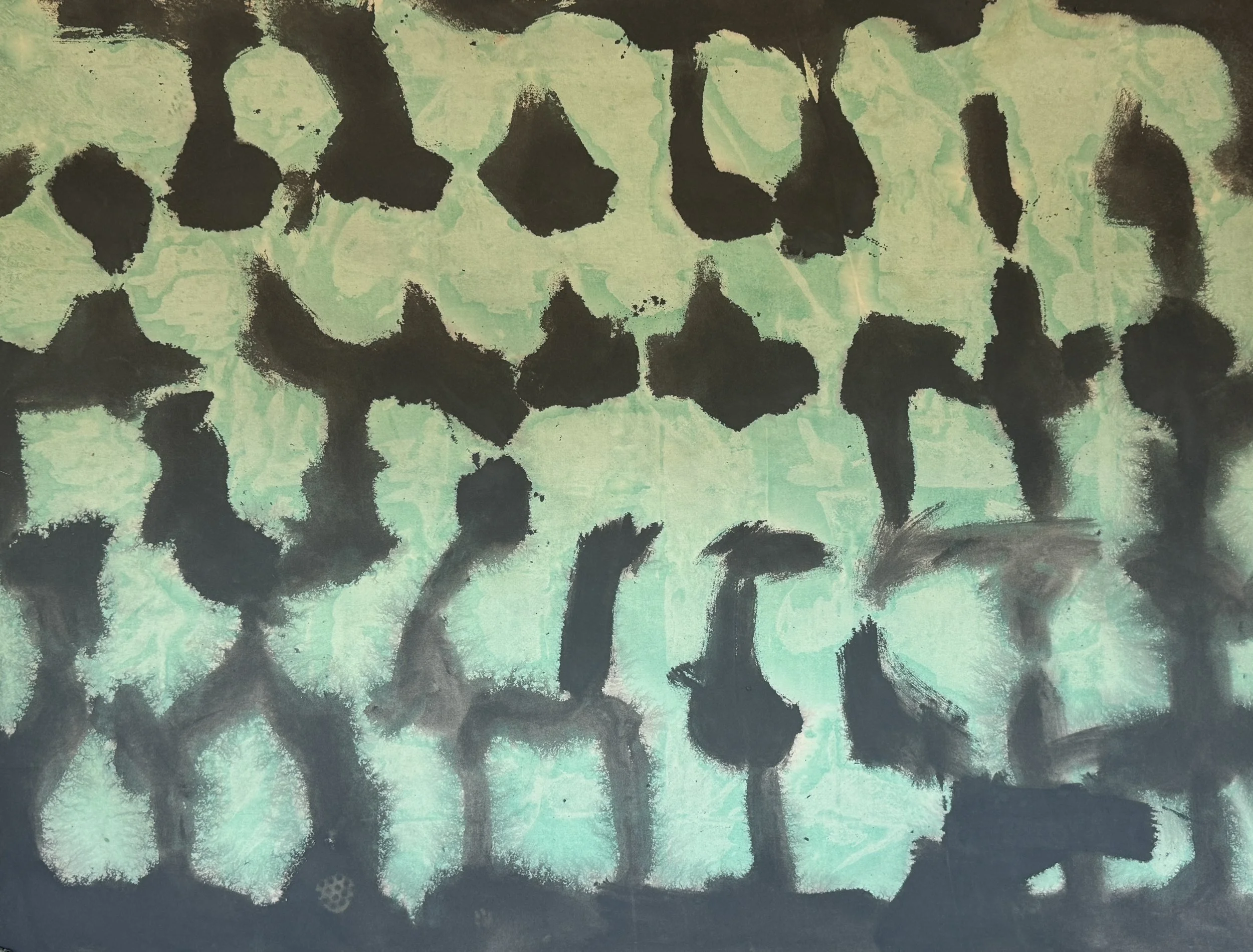 Paper Thoughts, 2026 / 
160 x 200 cm / 
Acrylic and mineral paint on canvas
