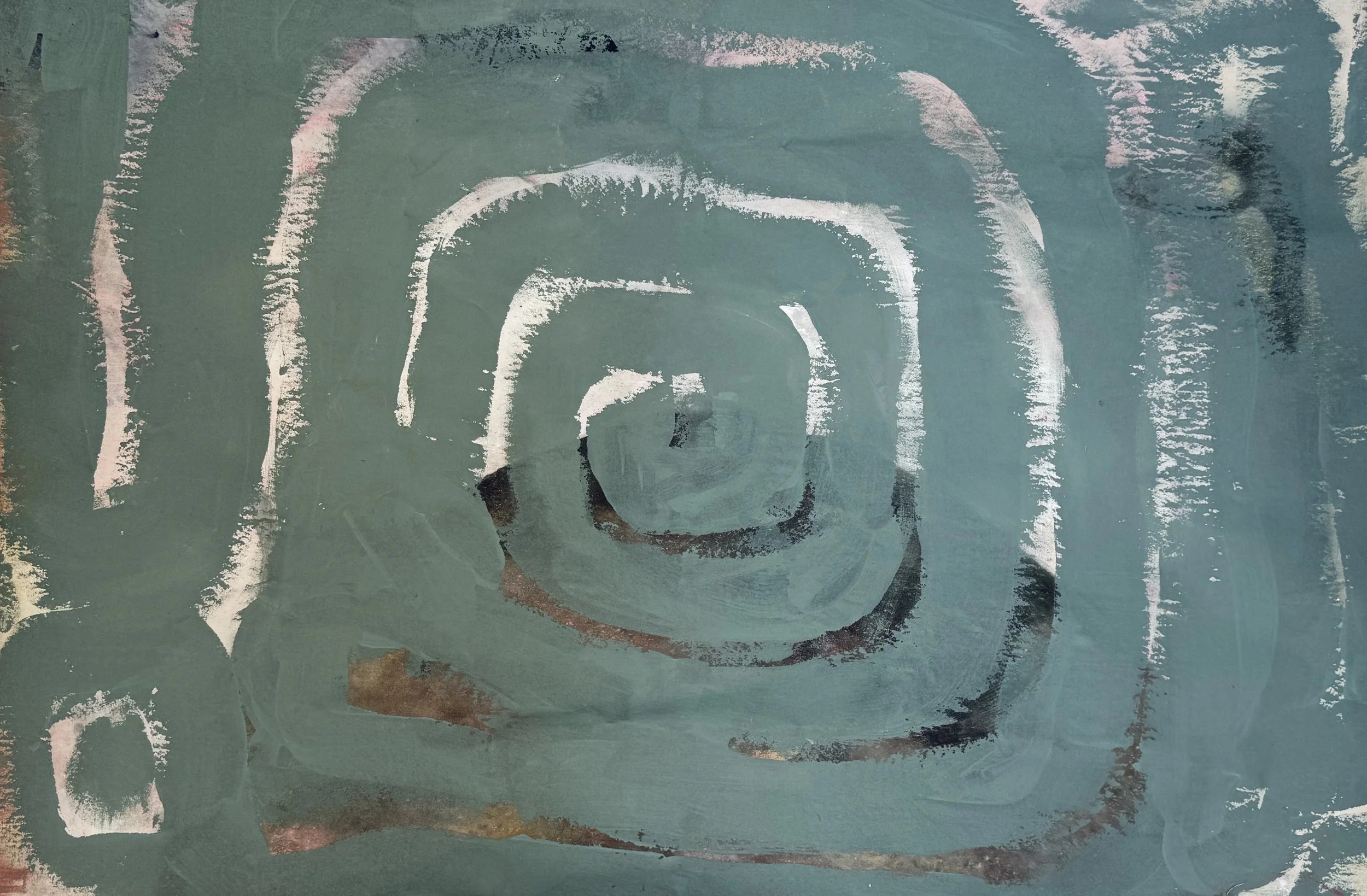 Rock through Maze, 2026 / 
192 x 131 cm / 
Mineral, Indian ink, acrylic and pigment on canvas 