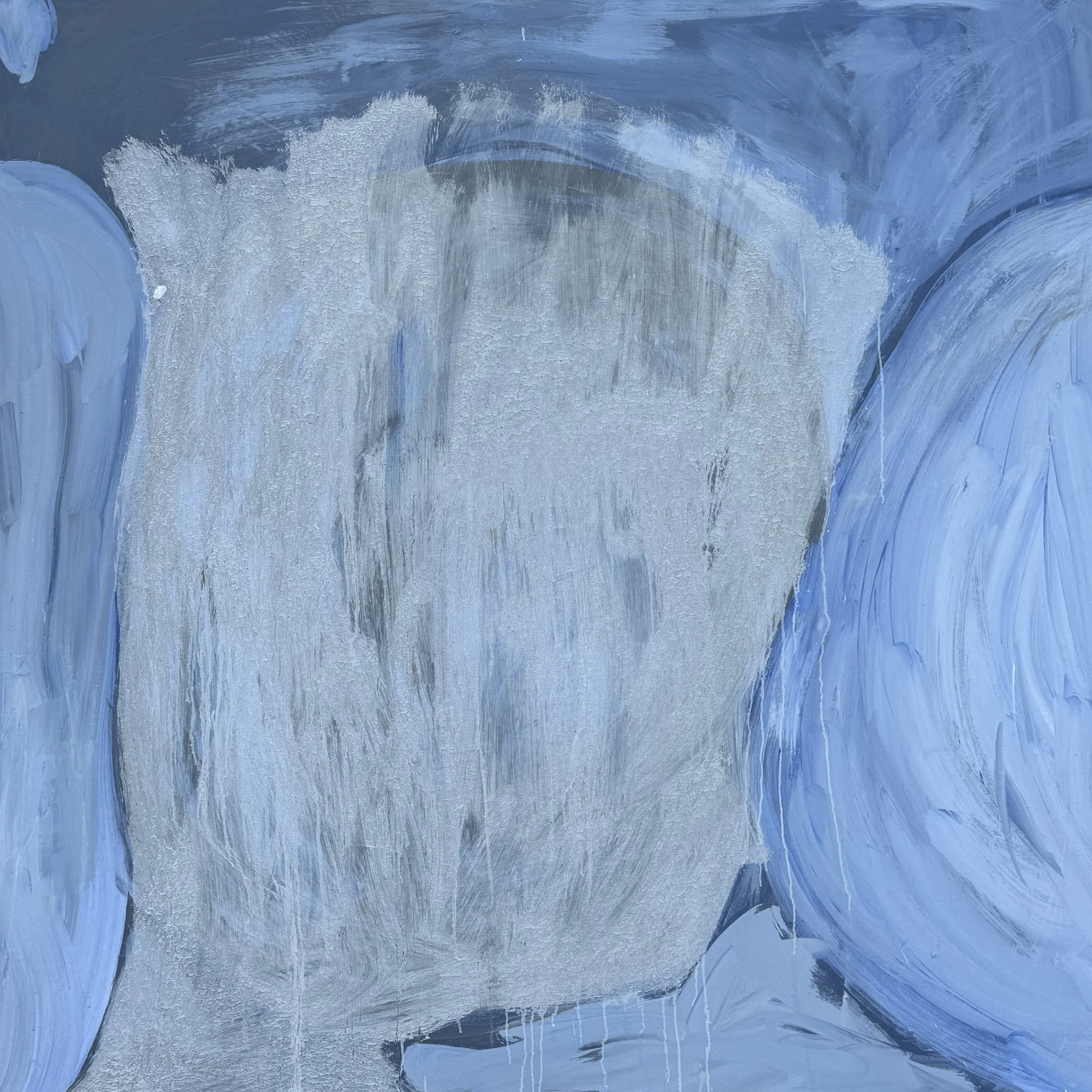Bend towards the Wind, 2026 / 
180 x 180 cm / 
Pigment, linseed oil and mineral paint on canvas
