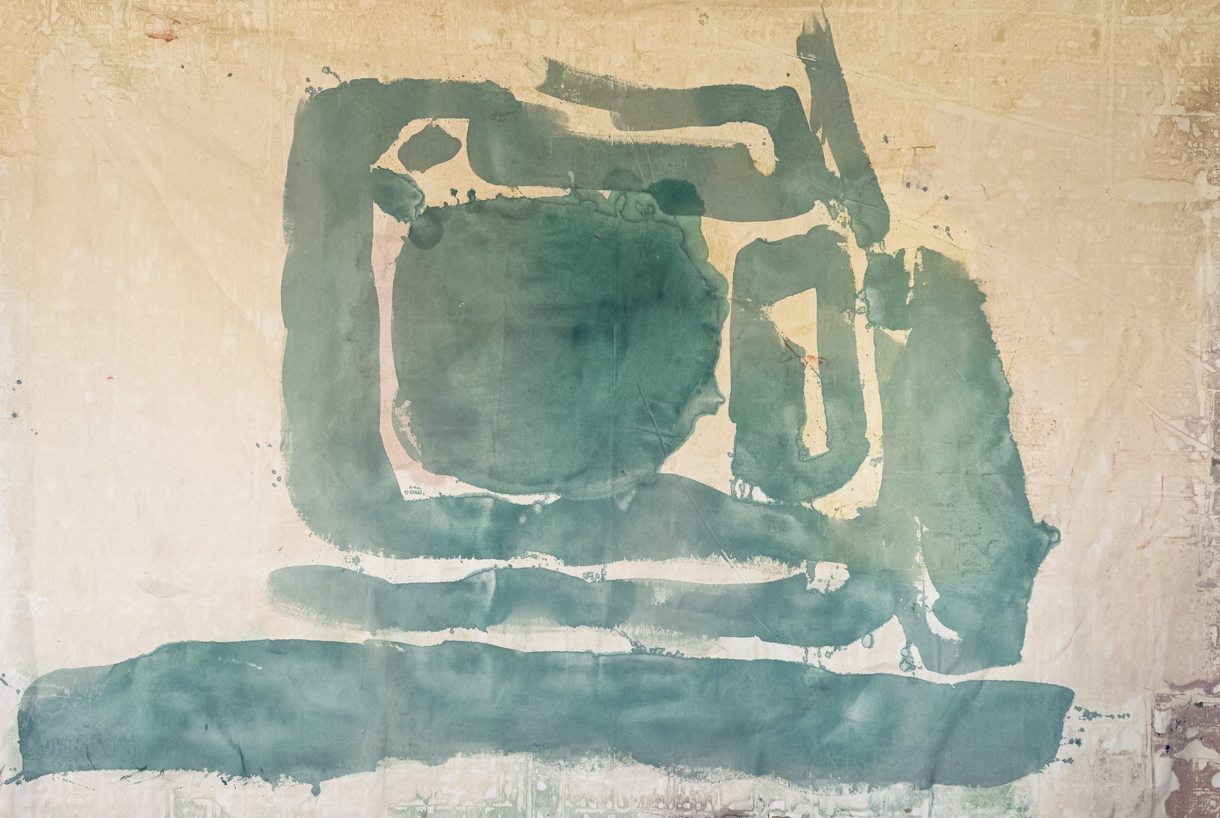 Emerald Maze, 2026 / 
200 x 290 cm / 
Mineral, acrylic and pigment on canvas