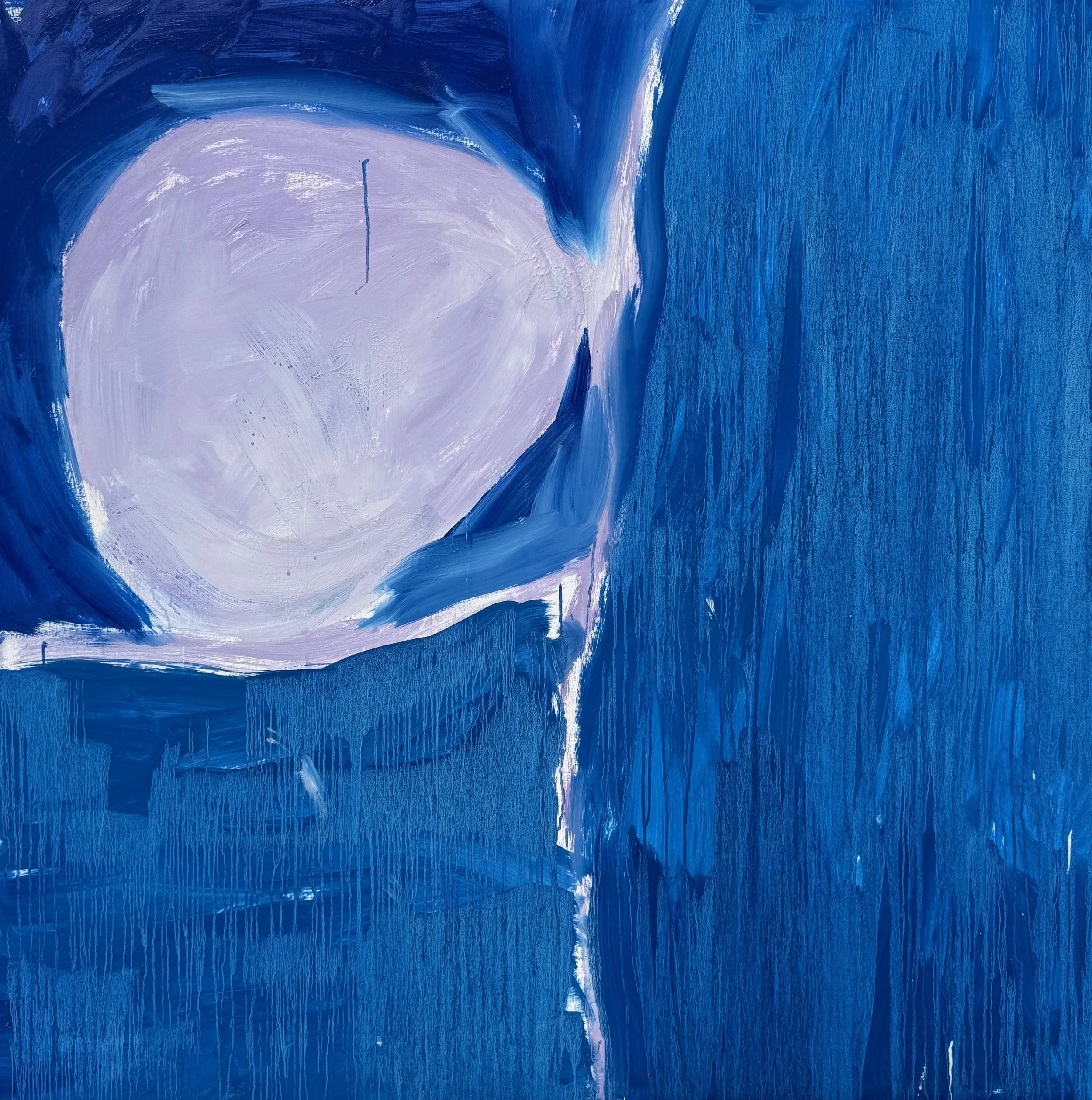 Kiss the Waterfall, 2026 / 
150 x 150 cm / 
Pigment and linseed oil on canvas 