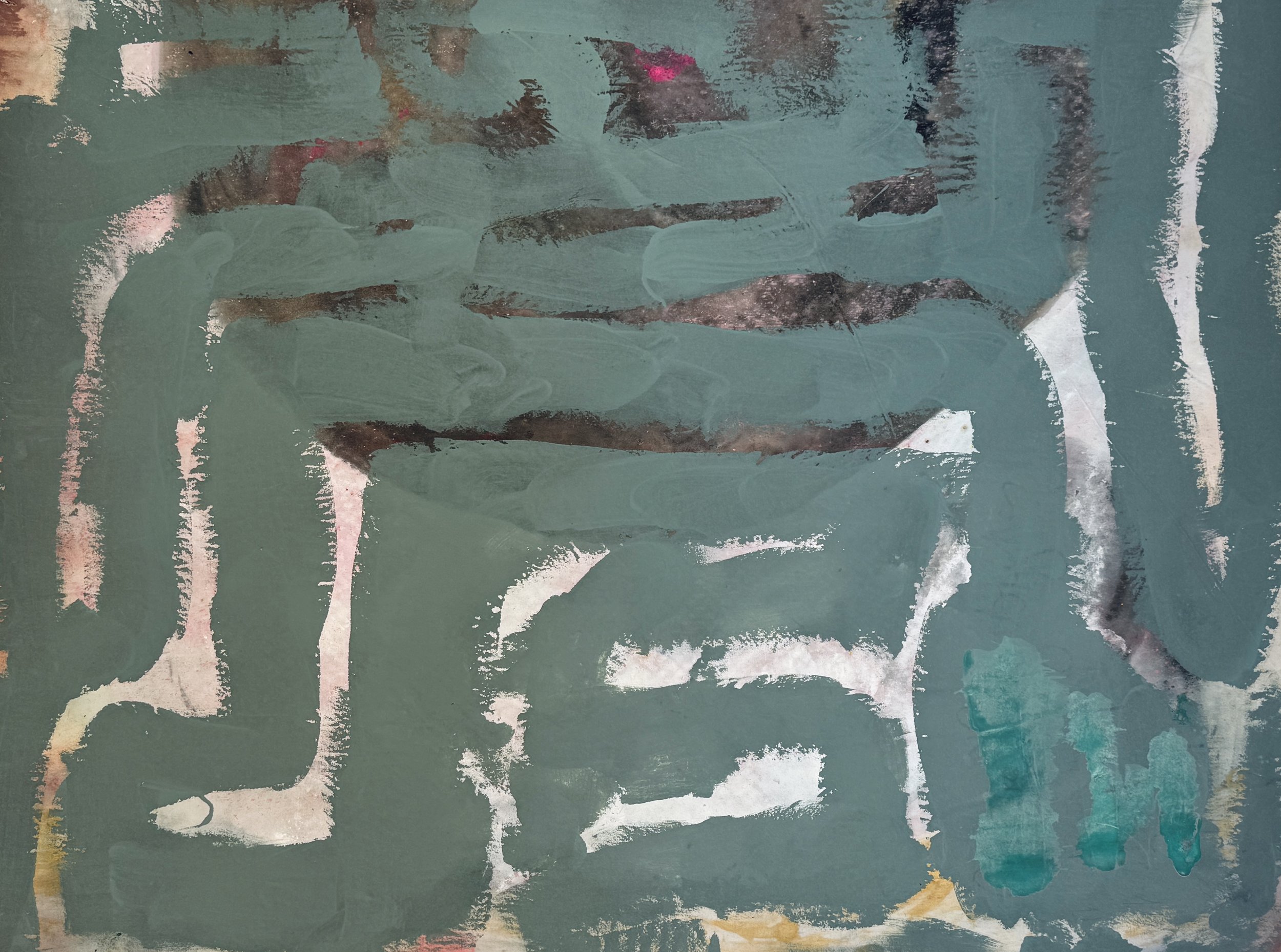 Pluto, 2026 / 
192 x 150 cm / 
Mineral, Indian ink, acrylic and pigment on canvas 