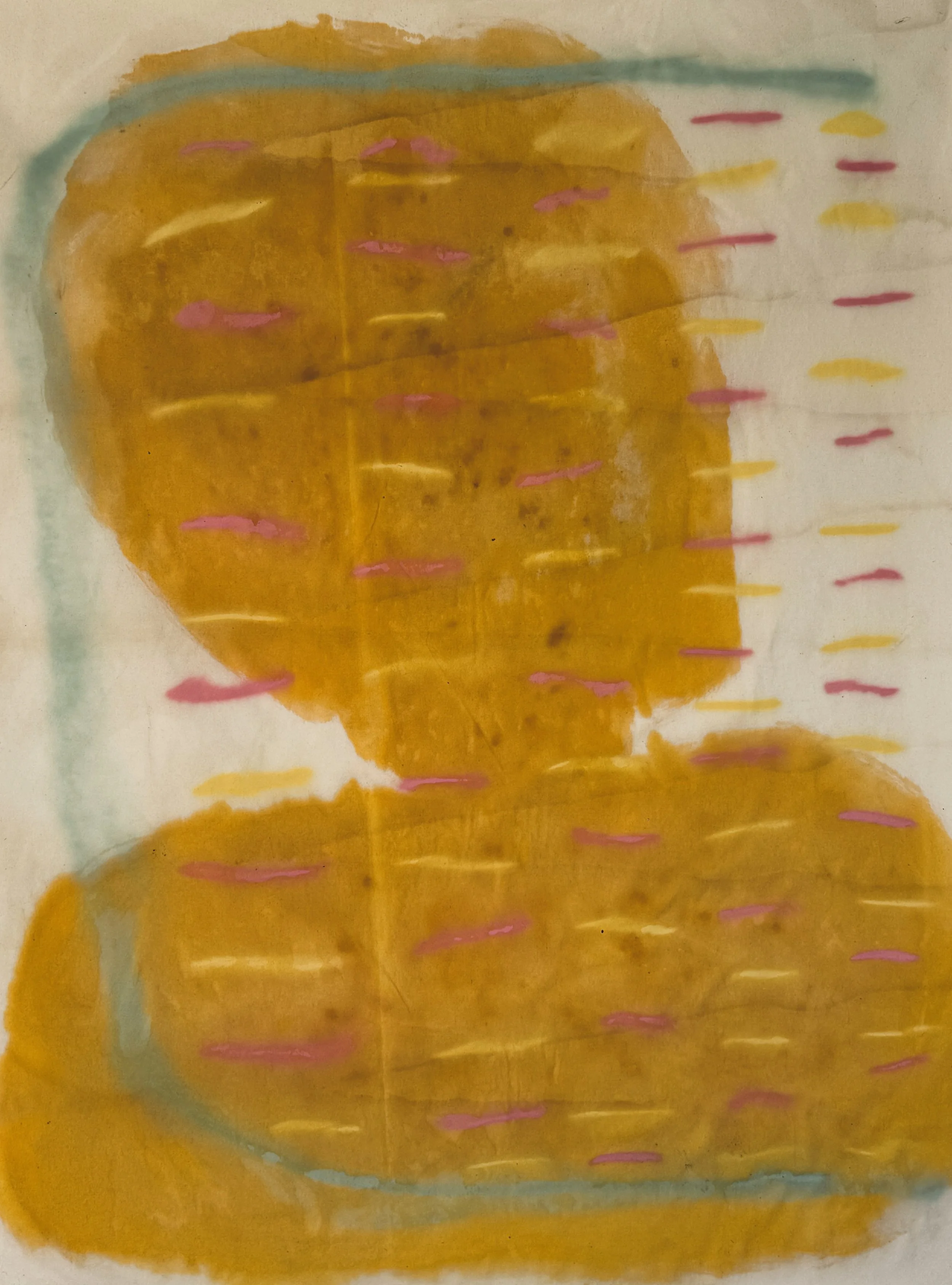Forward Facing, 2025 / 
200 x 160 cm / 
Pigment, acrylic and spray on canvas