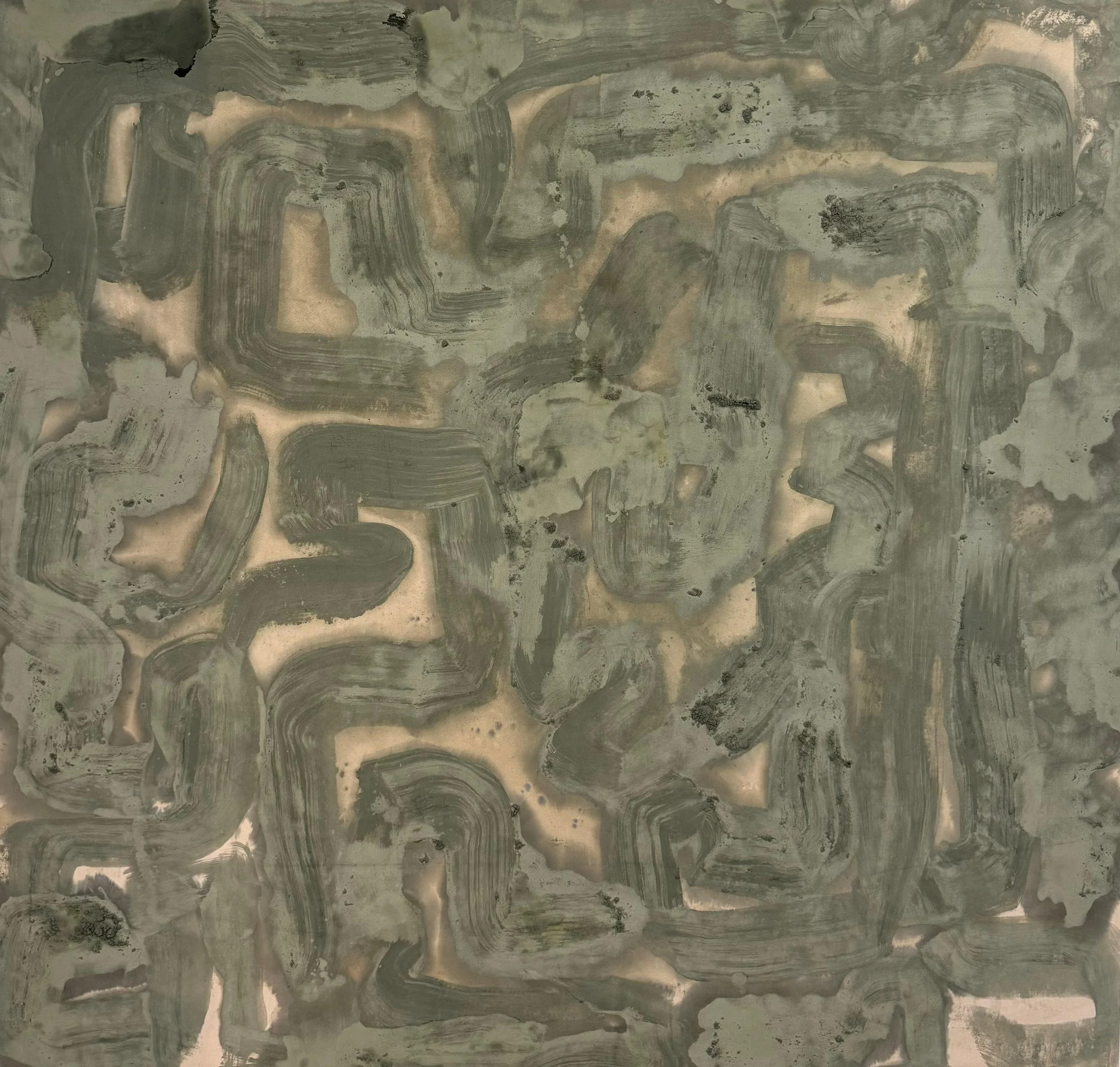 Green Man, 2024 (SOLD) /
147.5 x 140 cm / 
Mineral paint on canvas