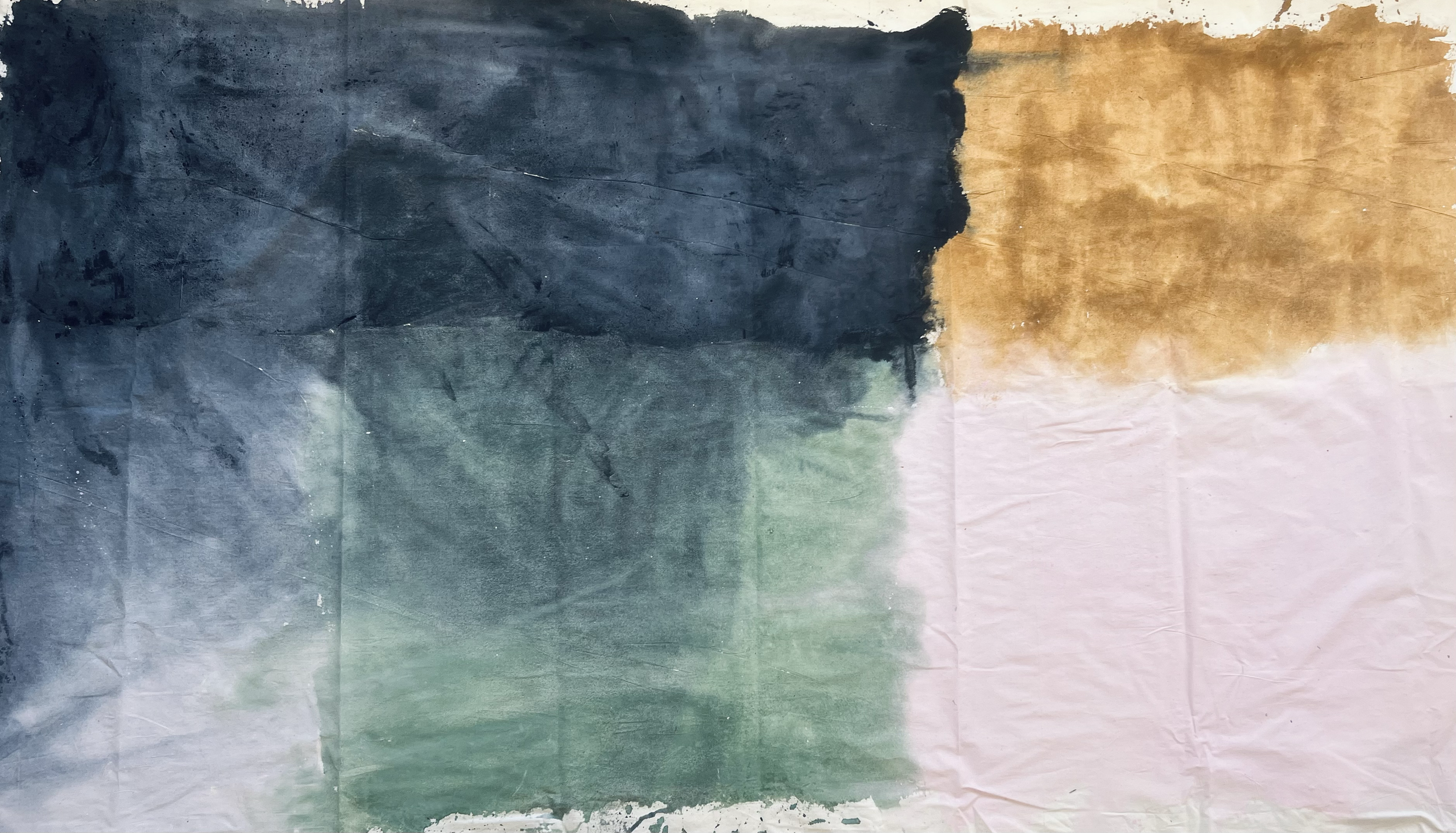 Opposition, 2024 / 
160 × 285 cm / 
Pigment and acrylic on canvas