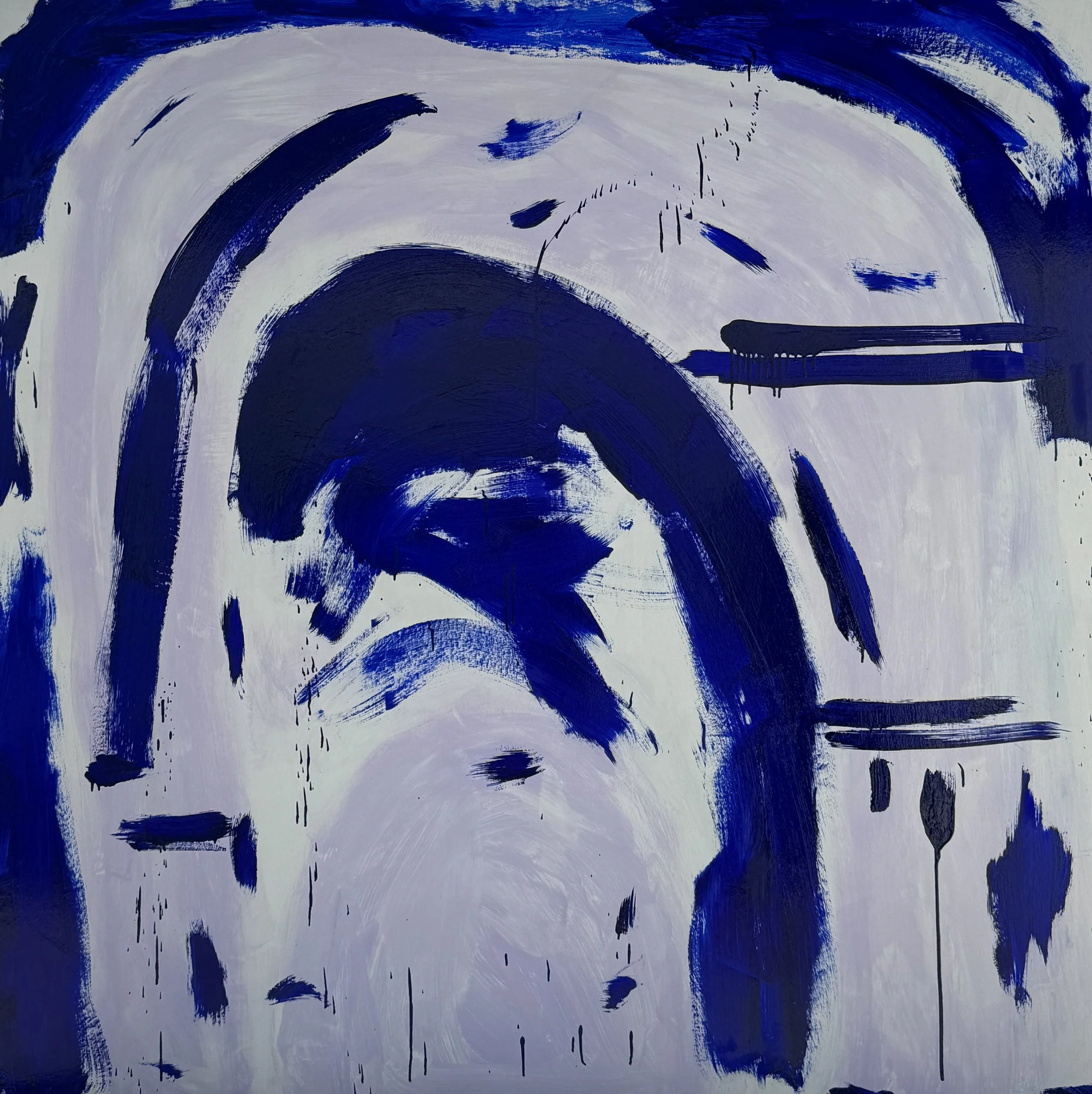 Compression, 2026 / 
200 x 200 cm / 
Mineral paint, pigment and linseed oil on canvas