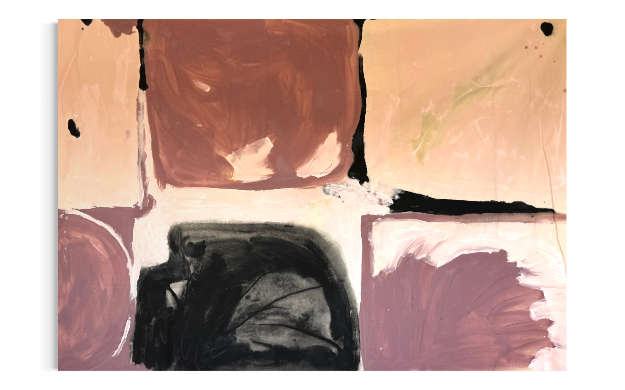 Looking Down and Inward | 2026 | Mineral paint and acrylic on canvas | 200 x 300 cm