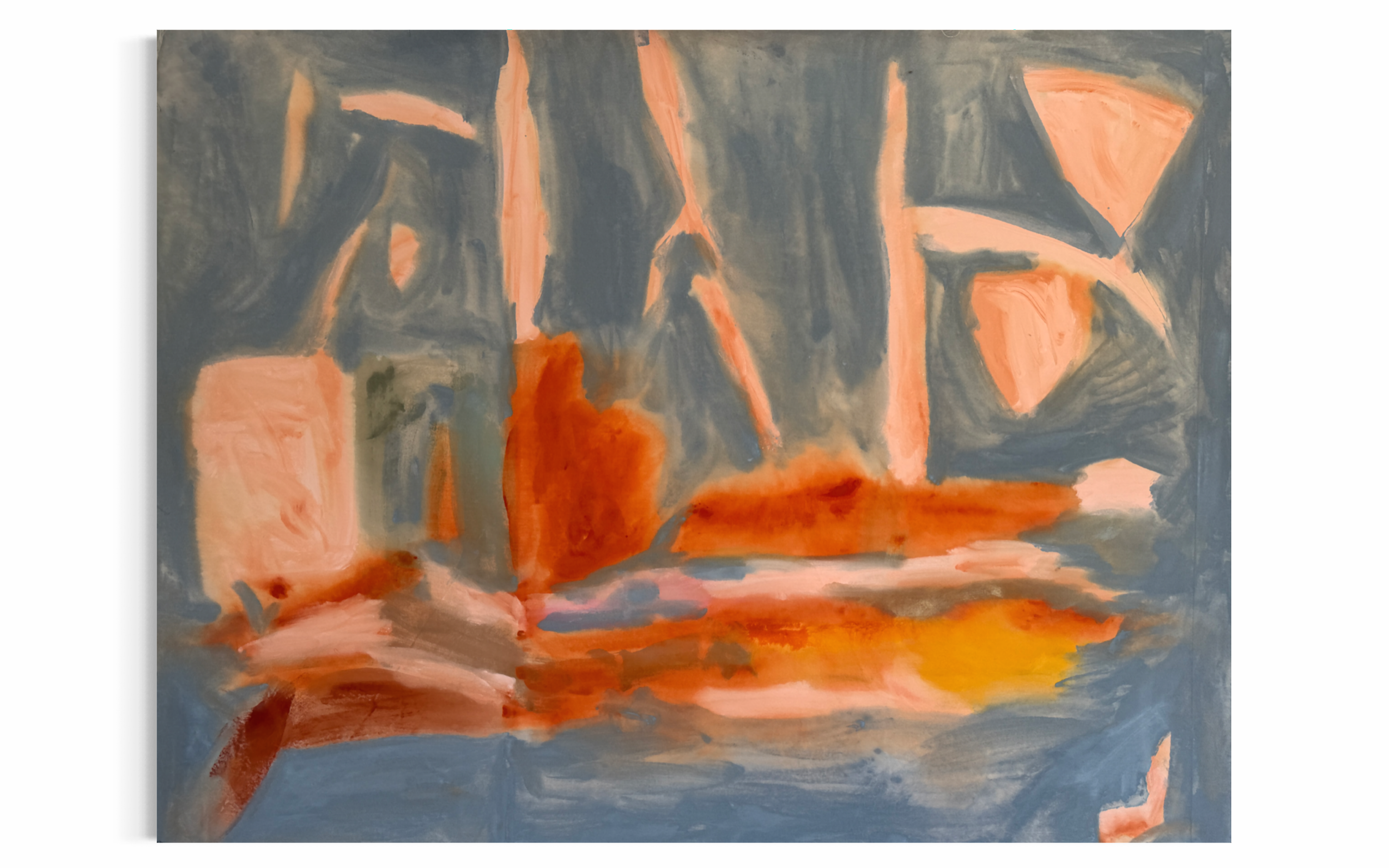 Ships at Sunrise | 2026 | Mineral paint on cotton canvas | 145 x 189 cm