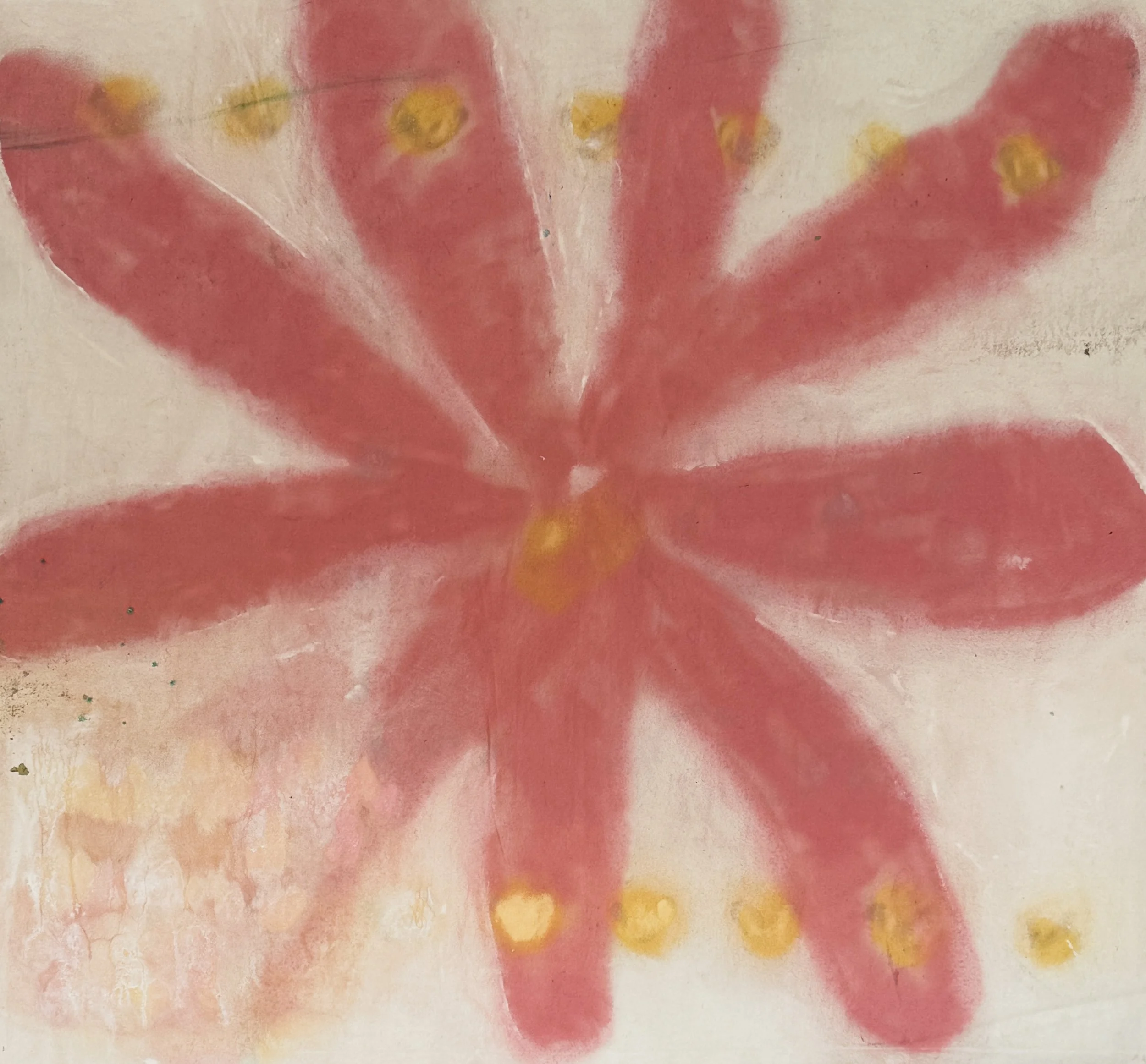 Light Spins Wheel 1, 2025 / 
133 x 143 cm / 
Spray and mineral paint on canvas 