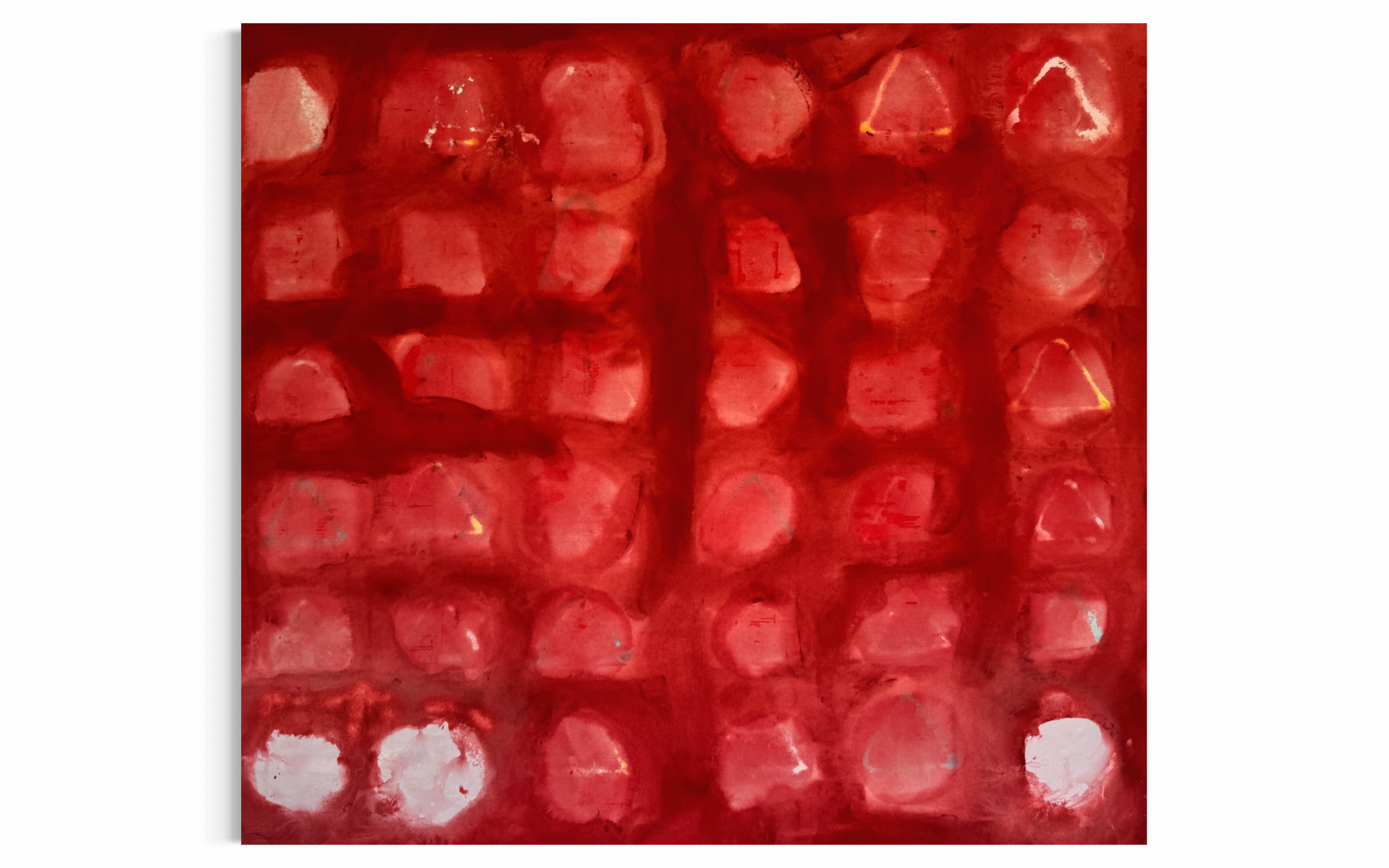 Settled | 2026 | Mineral paint and spray on cotton canvas | 156 x 175 cm