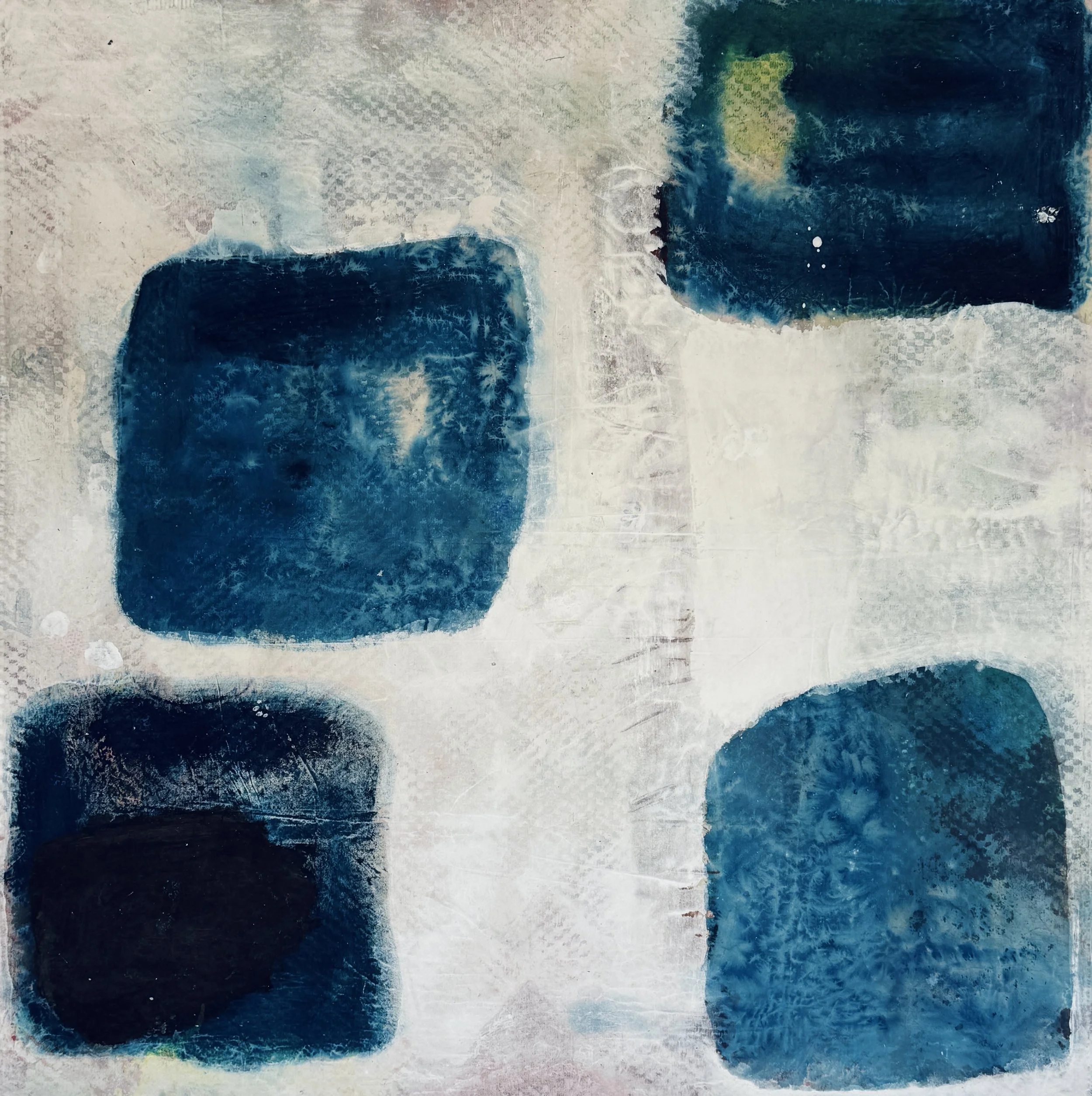 Windows of Hope, 2025 / 
160 x 160 cm / 
Pigment and acrylic on canvas