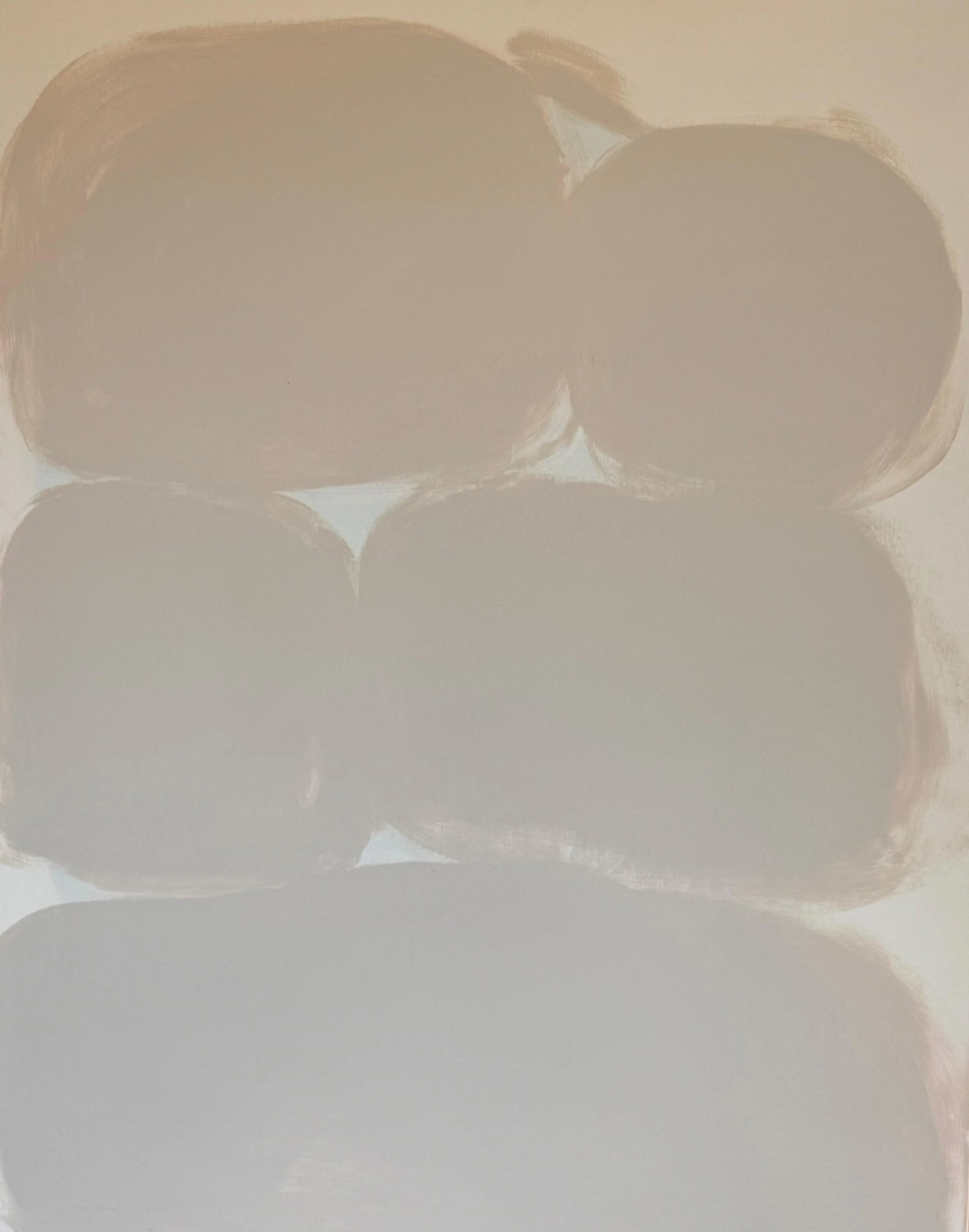 Light threw Rocks, 2025 / 
114 x 146 cm / 
Mineral paint on canvas