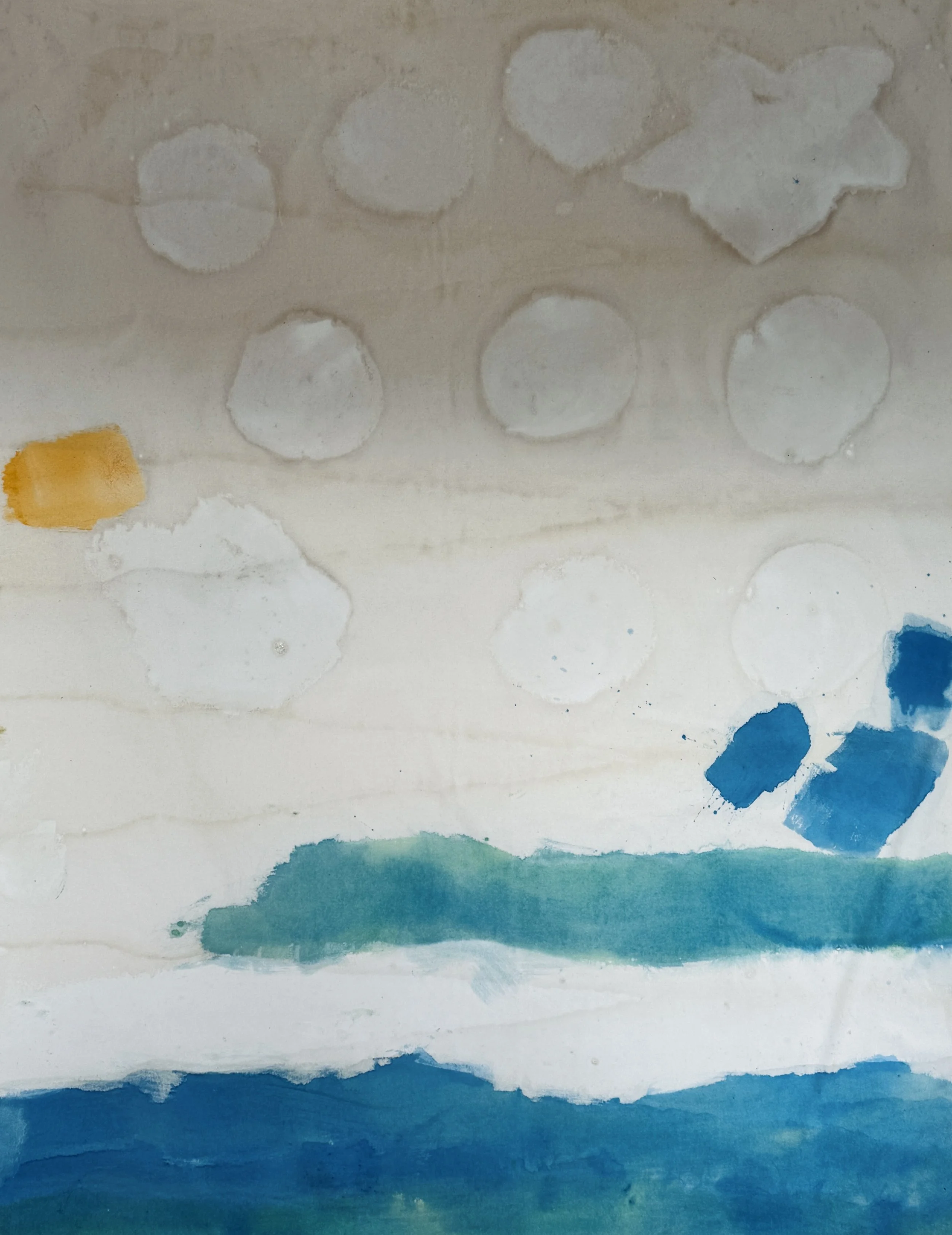 Ocean and Sea, 2025 / 
200 x 160 cm / 
Acrylic, pigment and mineral paint on canvas