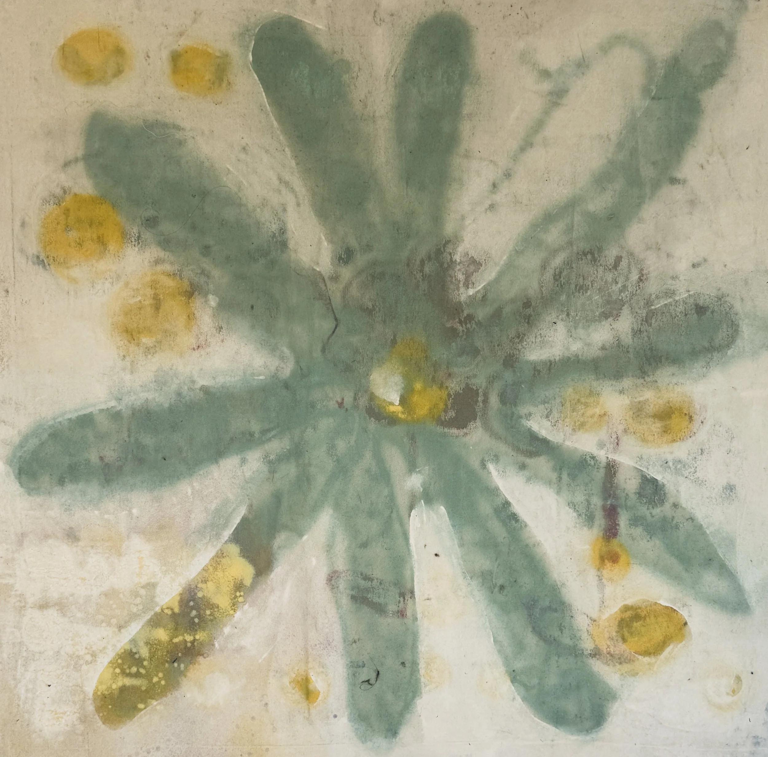 Light Spins Wheel 3, 2025 / 
138 x 143 cm / 
Spray and mineral paint on canvas 