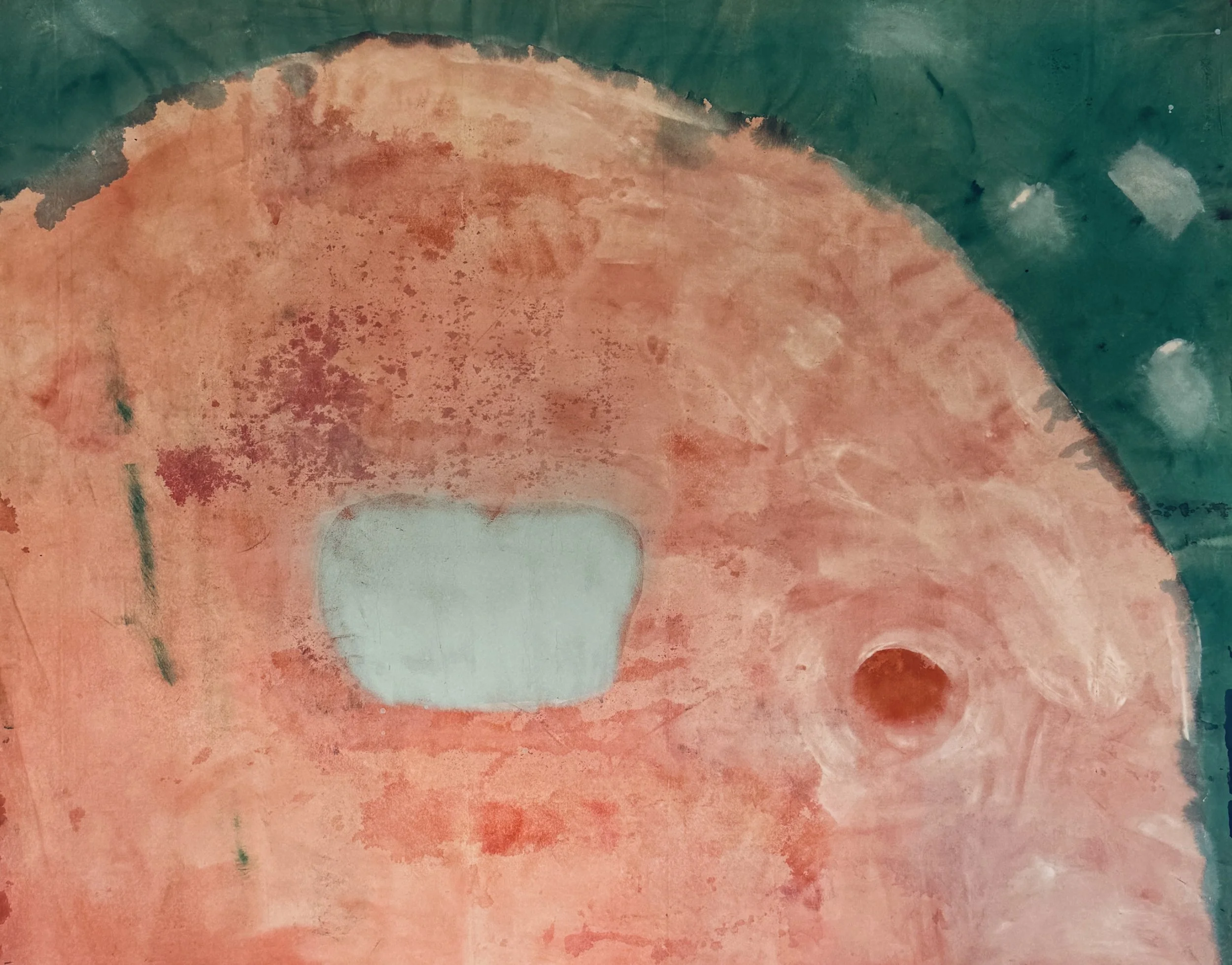I’m alive, 2025 / 
183 x 224 cm / 
Spray, acrylic and mineral paint on canvas