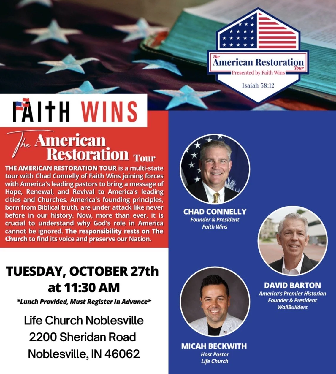Faith Wins Luncheon with David Barton & Chad Connelly