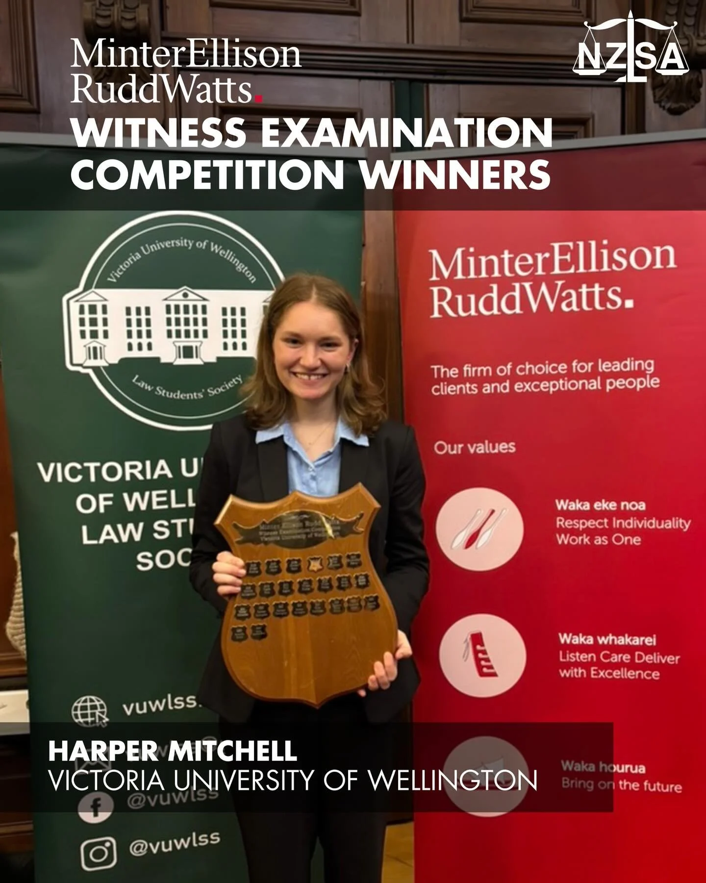 The results are in&hellip; here are our 2026 MinterEllisonRuddWatts WitEx Champions!

Congratulations to the following&hellip;
Victoria University of Wellington - Harper Mitchell
University of Canterbury - Isabella Sinclair
University of Waikato - Ma
