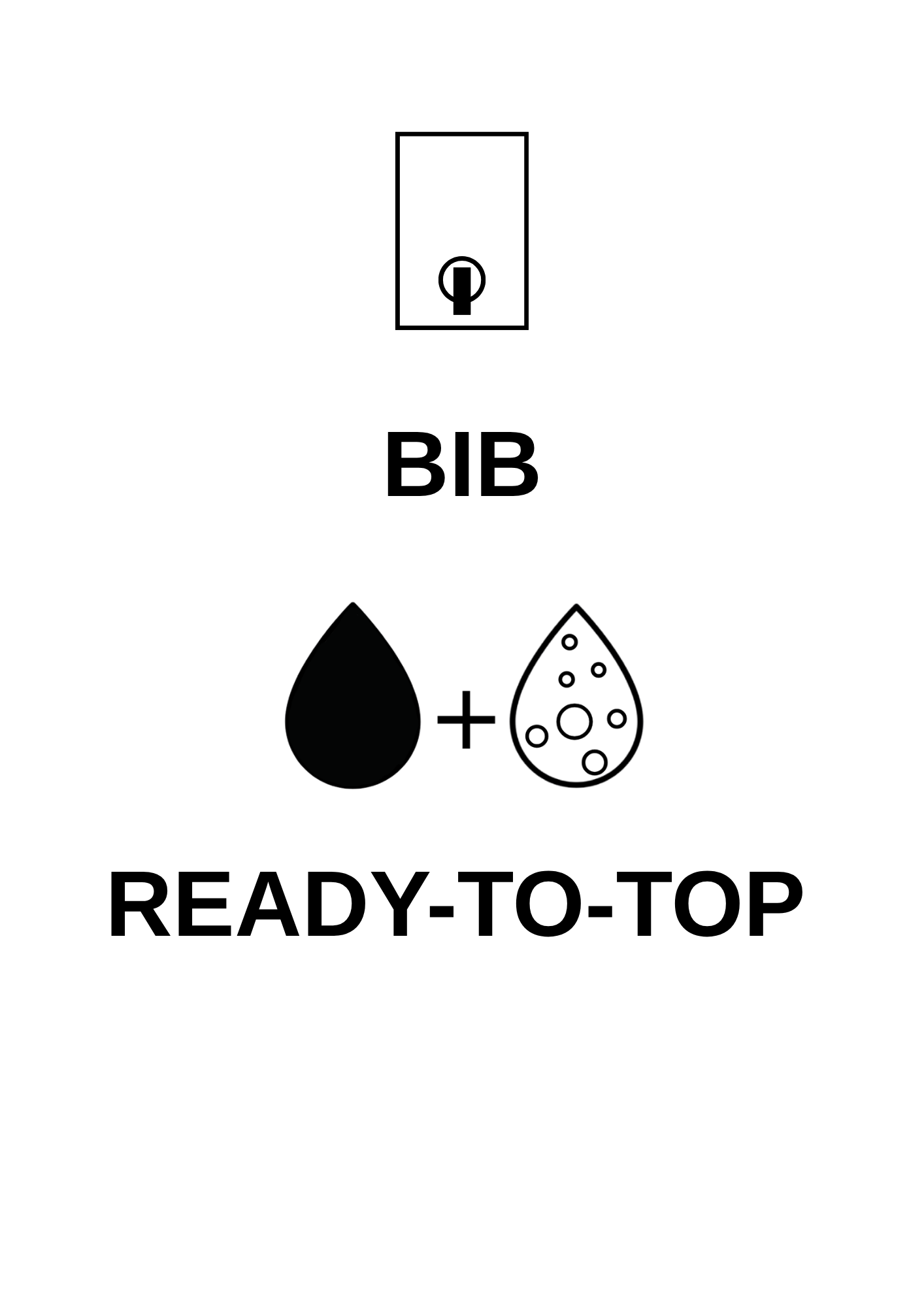 A black and white illustration of a person with their hands covering their eyes, with two water droplets below representing tears.