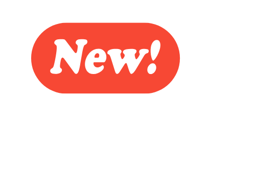 Logo avec le mot 'New!' en lettres blanches sur fond rouge, suivi du texte 'disponible en 2026'.