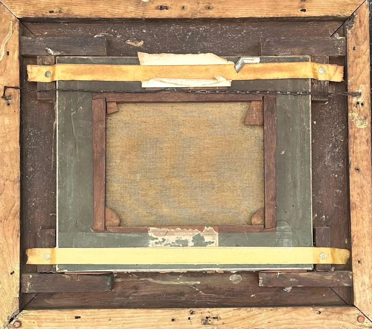 Painting by modern British artist Frederick William Jackson NEAC, Rural scene, Oil on canvas (29.5 x 24cm), framed and glazed (54cm x 48cm). Signed. £900.  Reverse.