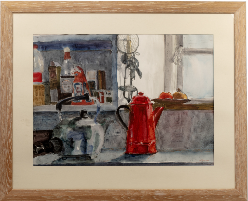 Hans Schwarz NEAC, Time for Tea, Watercolour (72.5 × 52.5cm), framed and glazed (100 × 82cm). Signed.