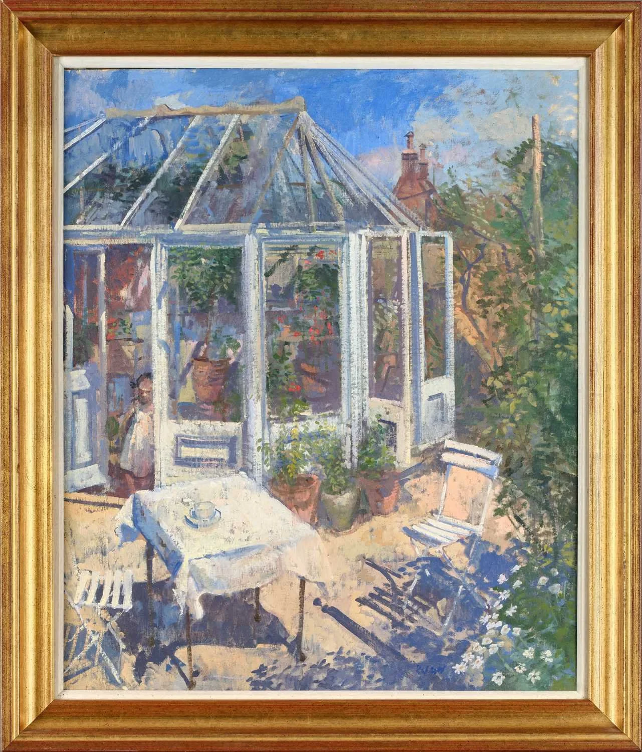 Peter Kuhfeld RP, NEAC, Conservatory Afternoon (1988), Oil on board (51 × 61cm), framed and glazed (61 x 70cm). Signed.