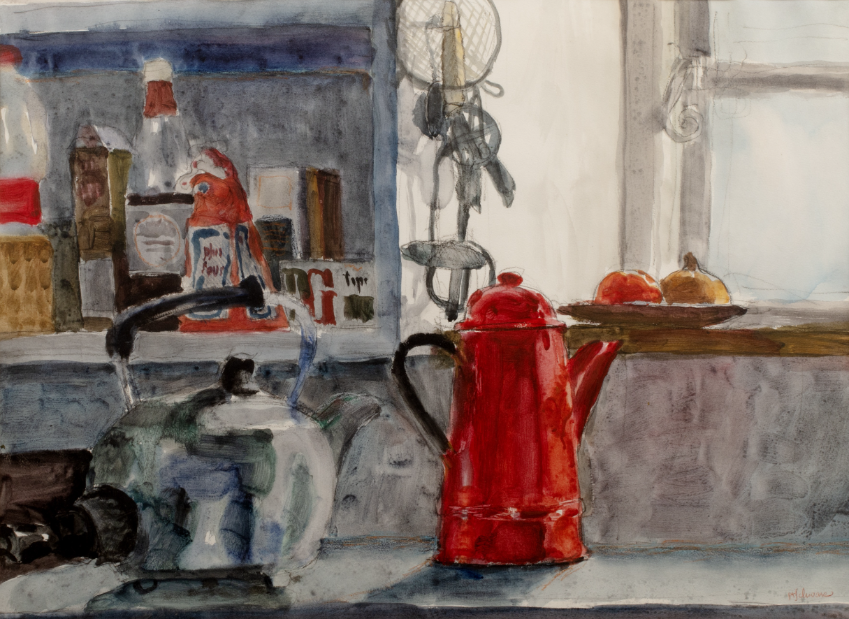 Hans Schwarz NEAC, Time for Tea, Watercolour (72.5 × 52.5cm), framed and glazed (100 × 82cm). Signed.