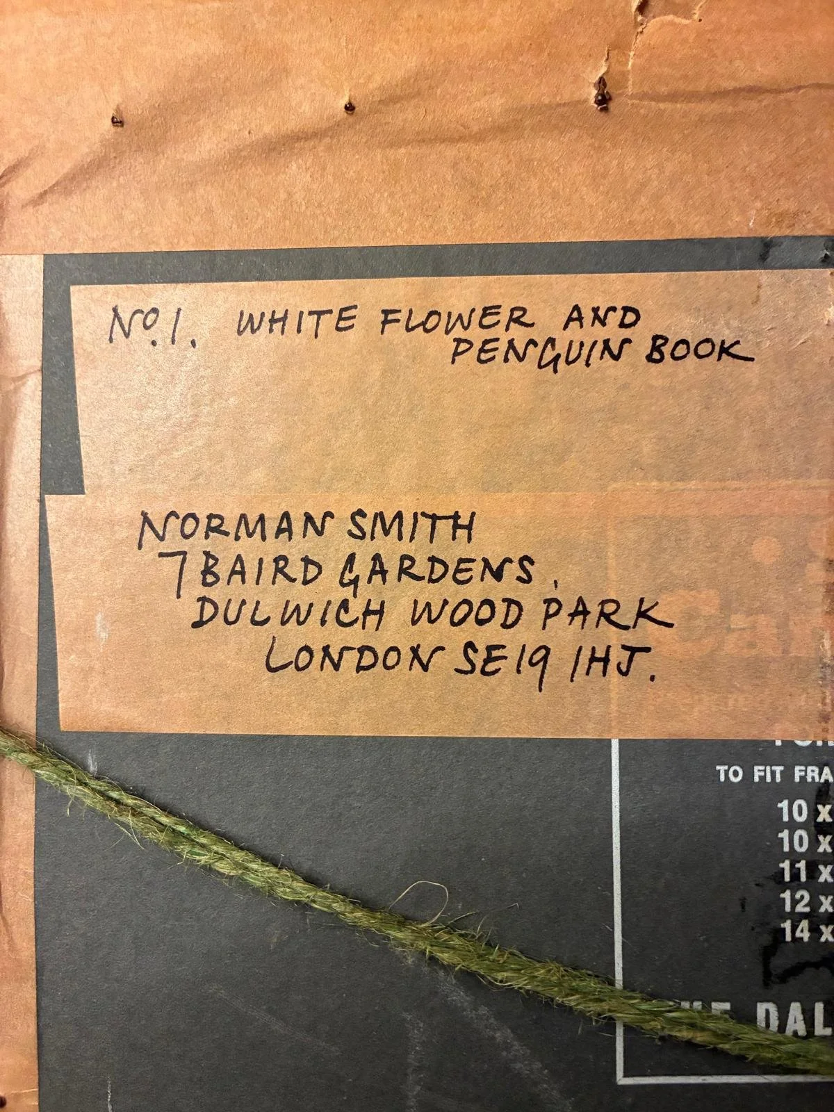 Norman Smith NEAC, White Flower and Penguin Book (1978), Oil on board (33.5 × 28.5cm), framed (38 × 33cm). Signed.  Obverse.