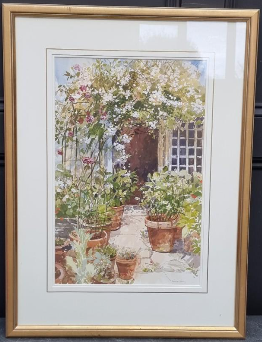 Pamela Kay NEAC, The Summer House , Gouache (32.5 × 50cm), framed and glazed (54 × 74cm). Signed.