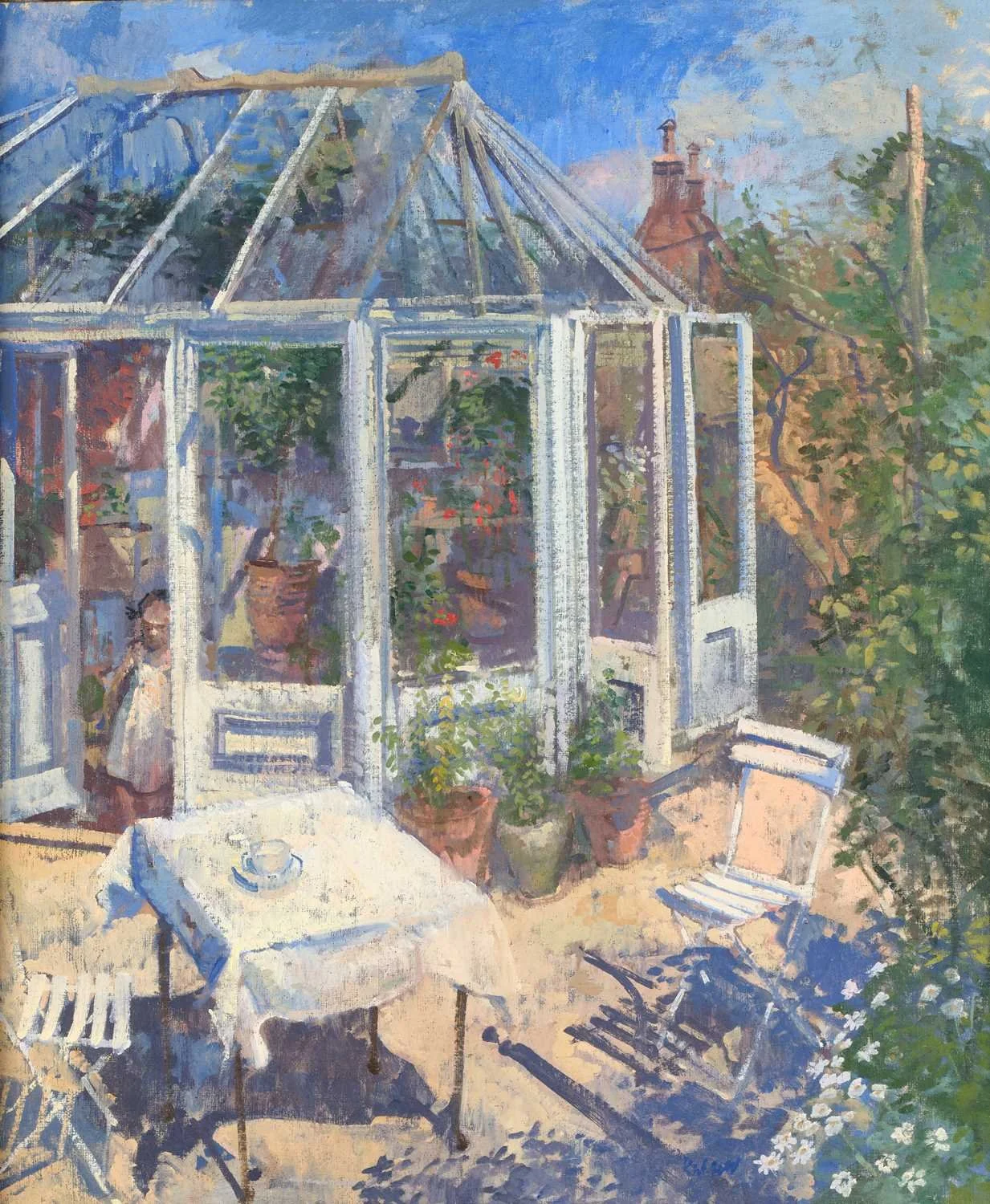 Peter Kuhfeld NEAC (b.1952) Conservatory Afternoon Oil Painting for Sale
