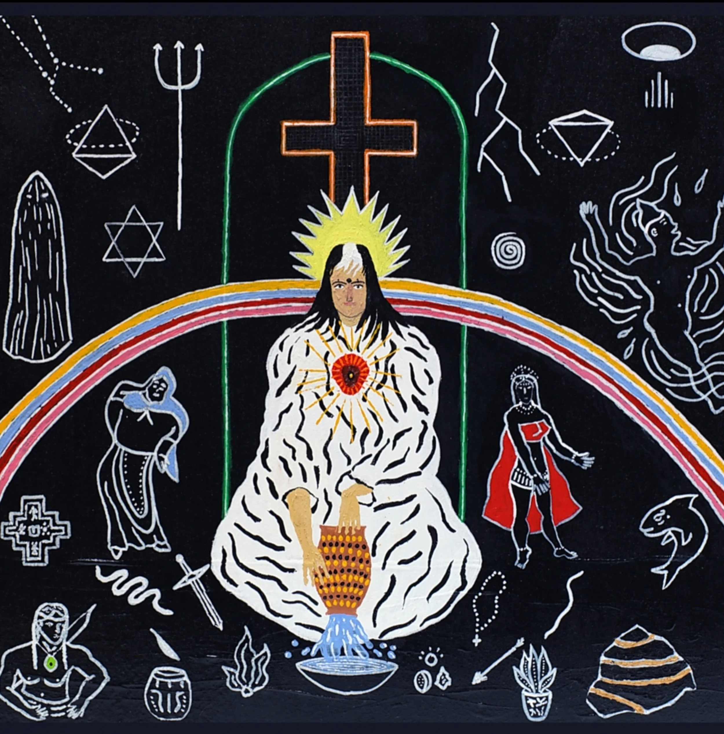 _Àiyé_ - Acrylic and markers on wooden board - 36x38cm - 2023 - Unframed  (1).jpg