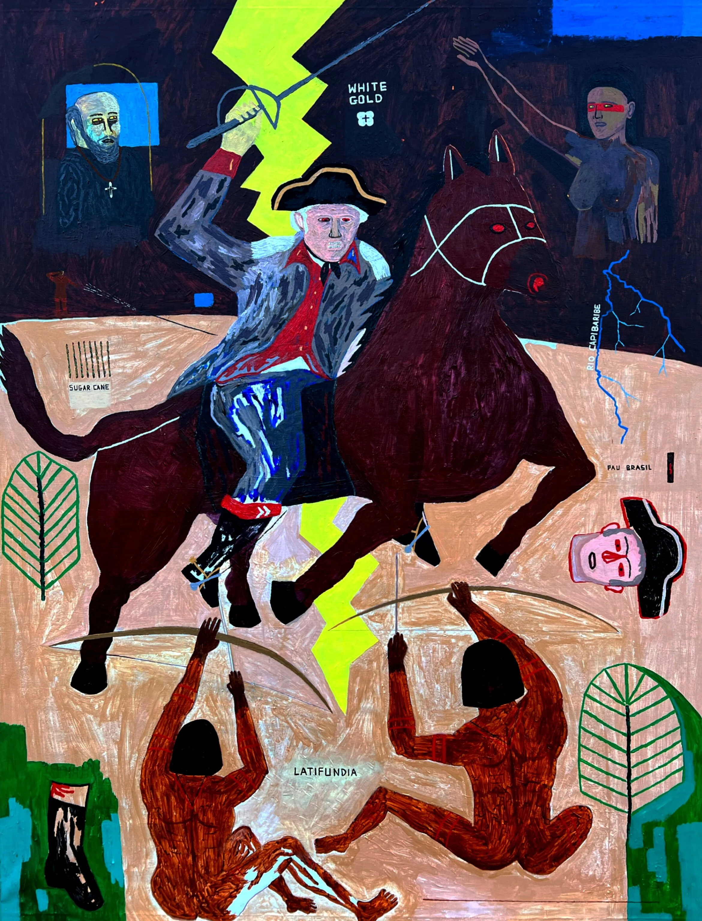 _Naurú Antã vs Pazuzu_ - Oil and acrylic on stretched canvas - 162x130cm - 2024 - Unframed .jpg