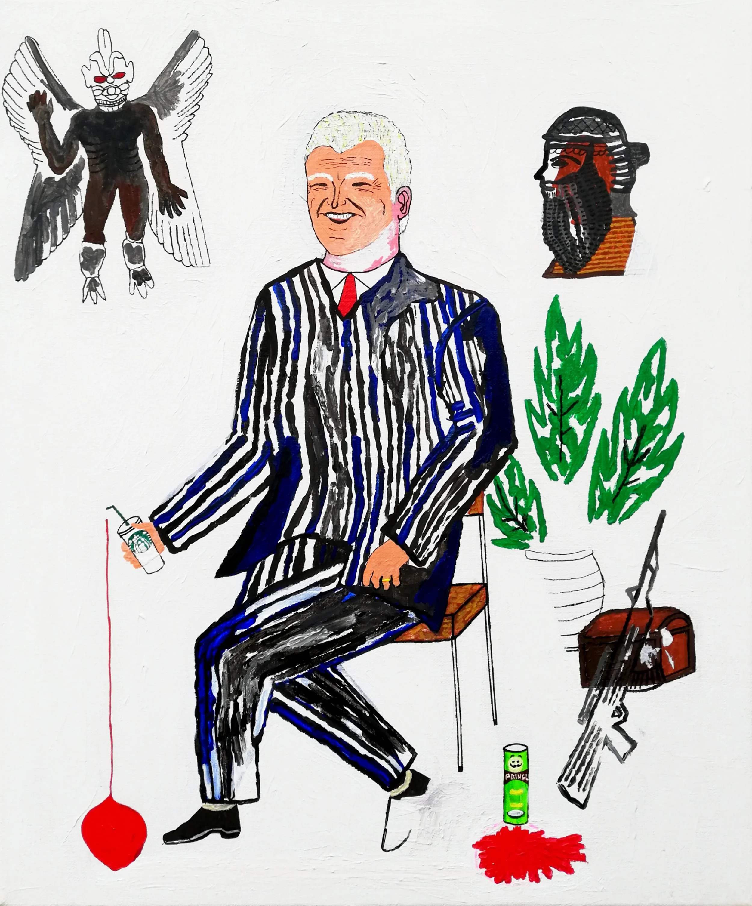 _Pazuzu_ - Acrylic and markers on stretched canvas - 60x50cm - 2024 - Unframed .jpg