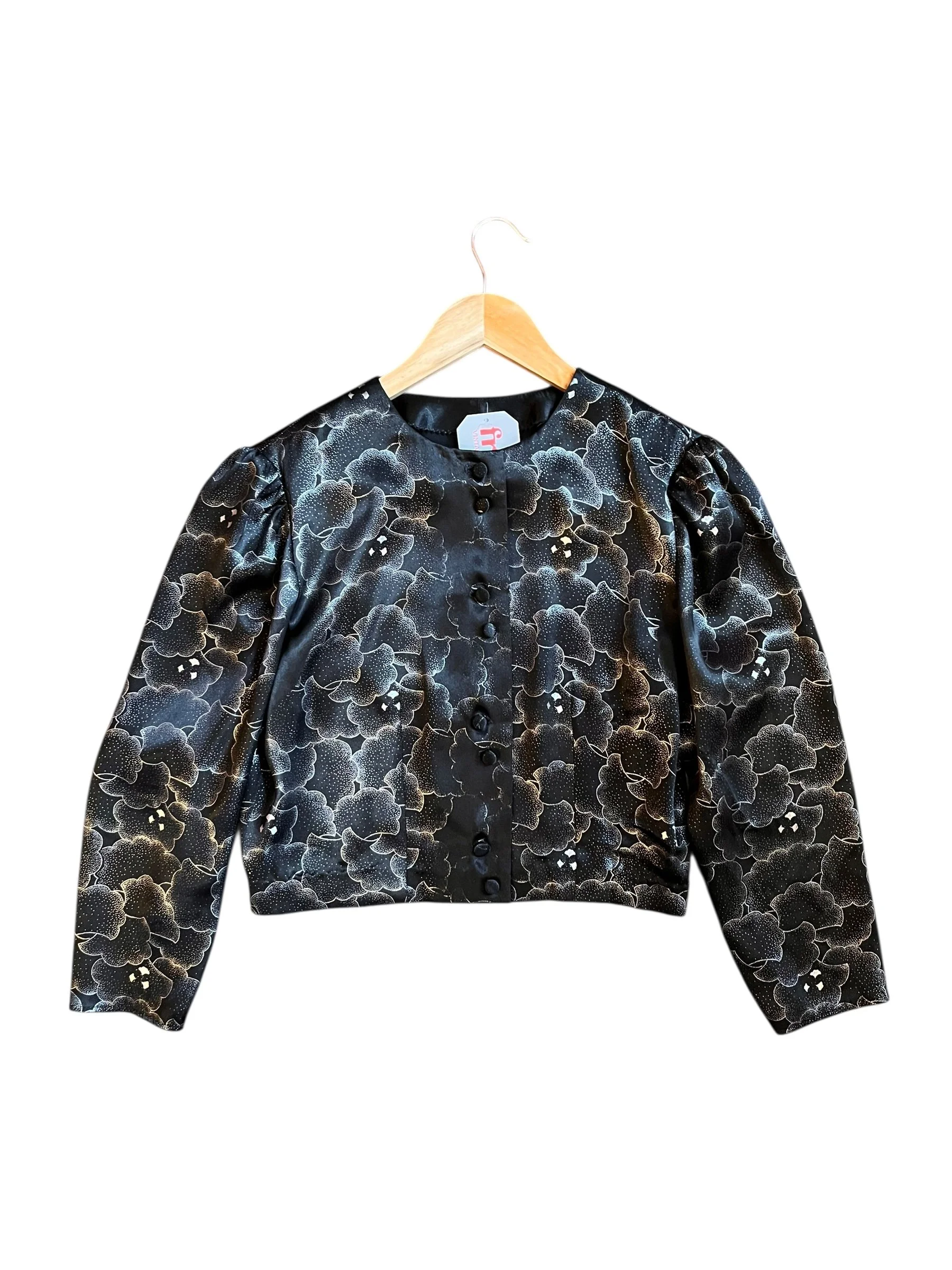 1980s Satin Cropped Blouse