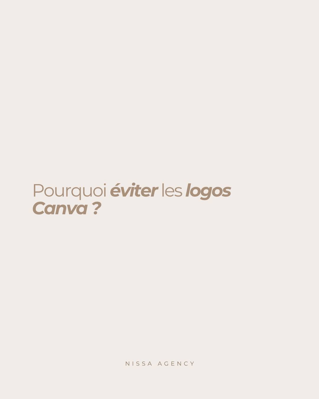 Les logos Canva, c&rsquo;est pratique mais&hellip; pas toujours pro ni unique !

Voici pourquoi il vaut mieux investir dans un logo sur-mesure qui refl&egrave;te vraiment ta marque.

Swipe pour comprendre et d&eacute;couvrir comment on peut t&rsquo;a