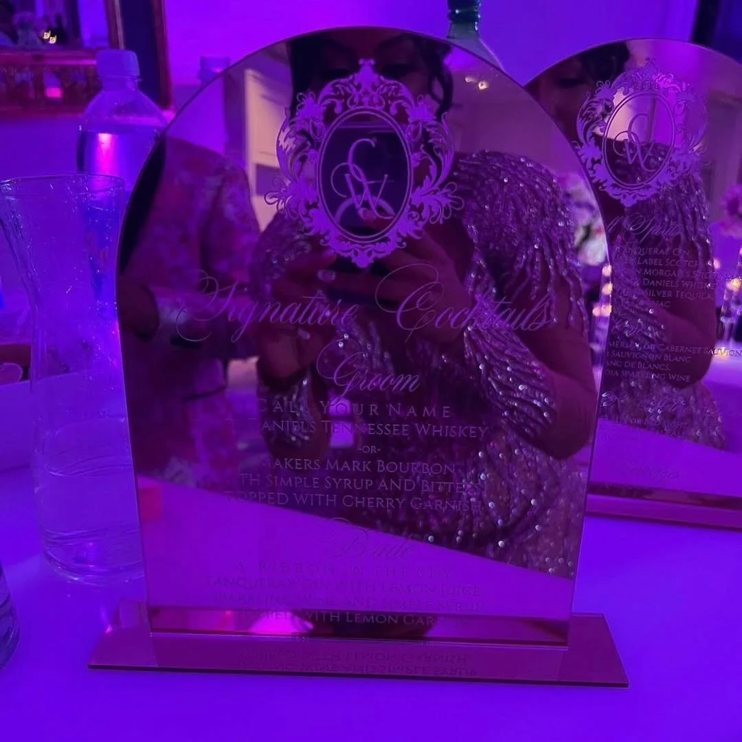 even the bride had to stop and get a shot! 

x custom bar menus