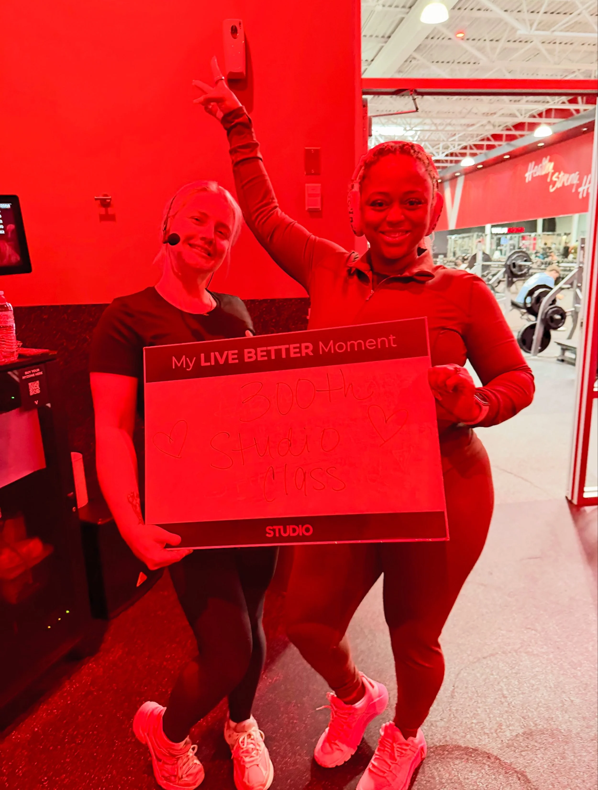 Completed my 300th Studio Red class today!!! 🎉🎉🎉🎉 Thanks to Kaitlin @kaitlint_13 for all the inspo and fye music 😜 and for being my new home girl when I came to a new location. You make working out fun! 🫶🏽 Don&rsquo;t ever leave 😡😇

And I go
