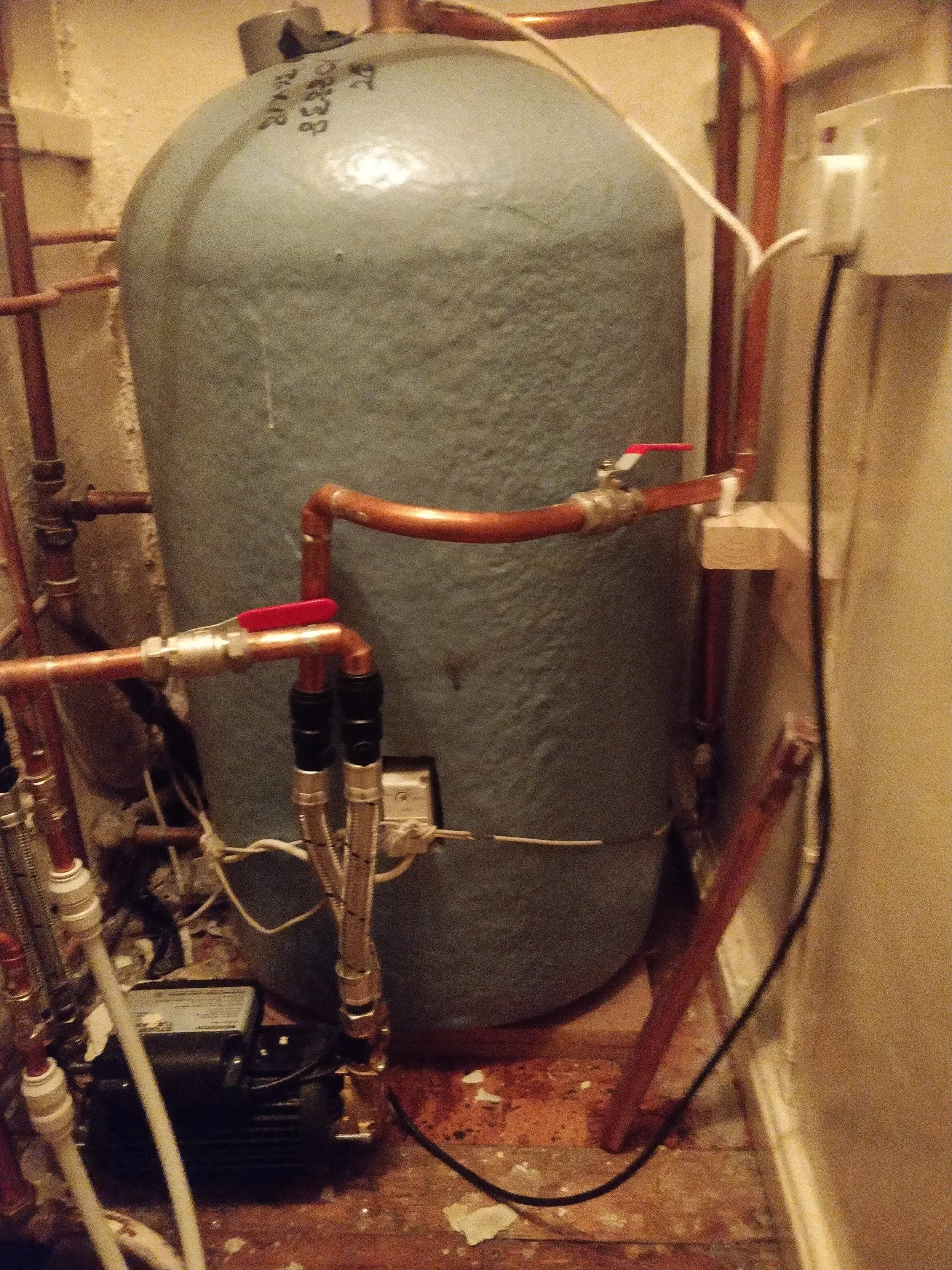 Plumbing pipework for a new boiler installation