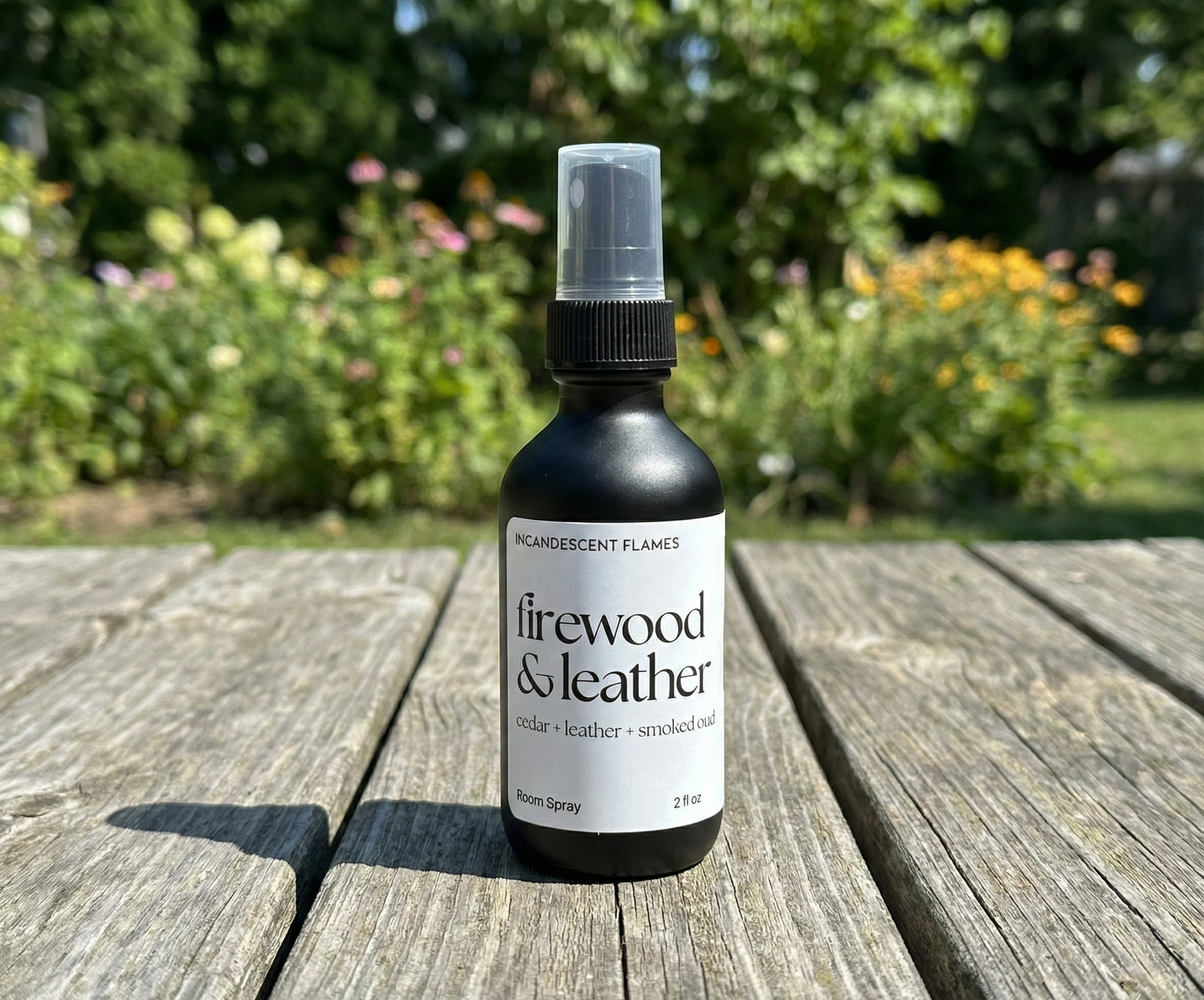 firewood and leather room spray