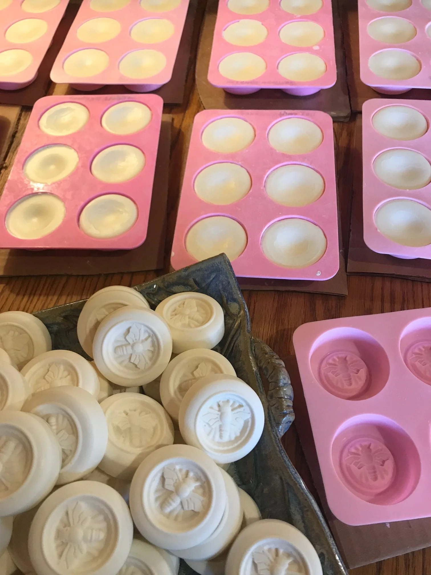 Solid Deodorant Bars and the molds they are made in