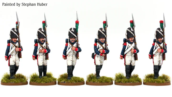 Piano Wargames French Old Guard Chasseurs (Marching) 28mm
