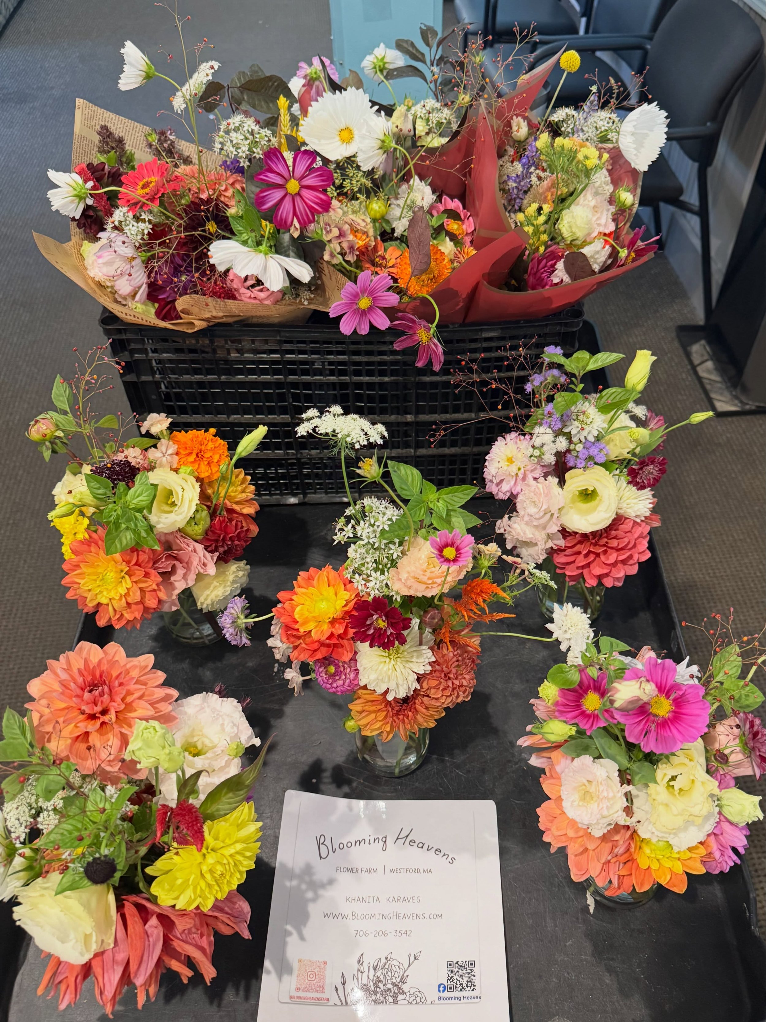 On Fridays if I have flowers left over from the week&rsquo;s markets, I usually bring arrangements to the Cameron Senior Center in Westford. I hope others in my community will enjoy the beautiful blooms. ☺️