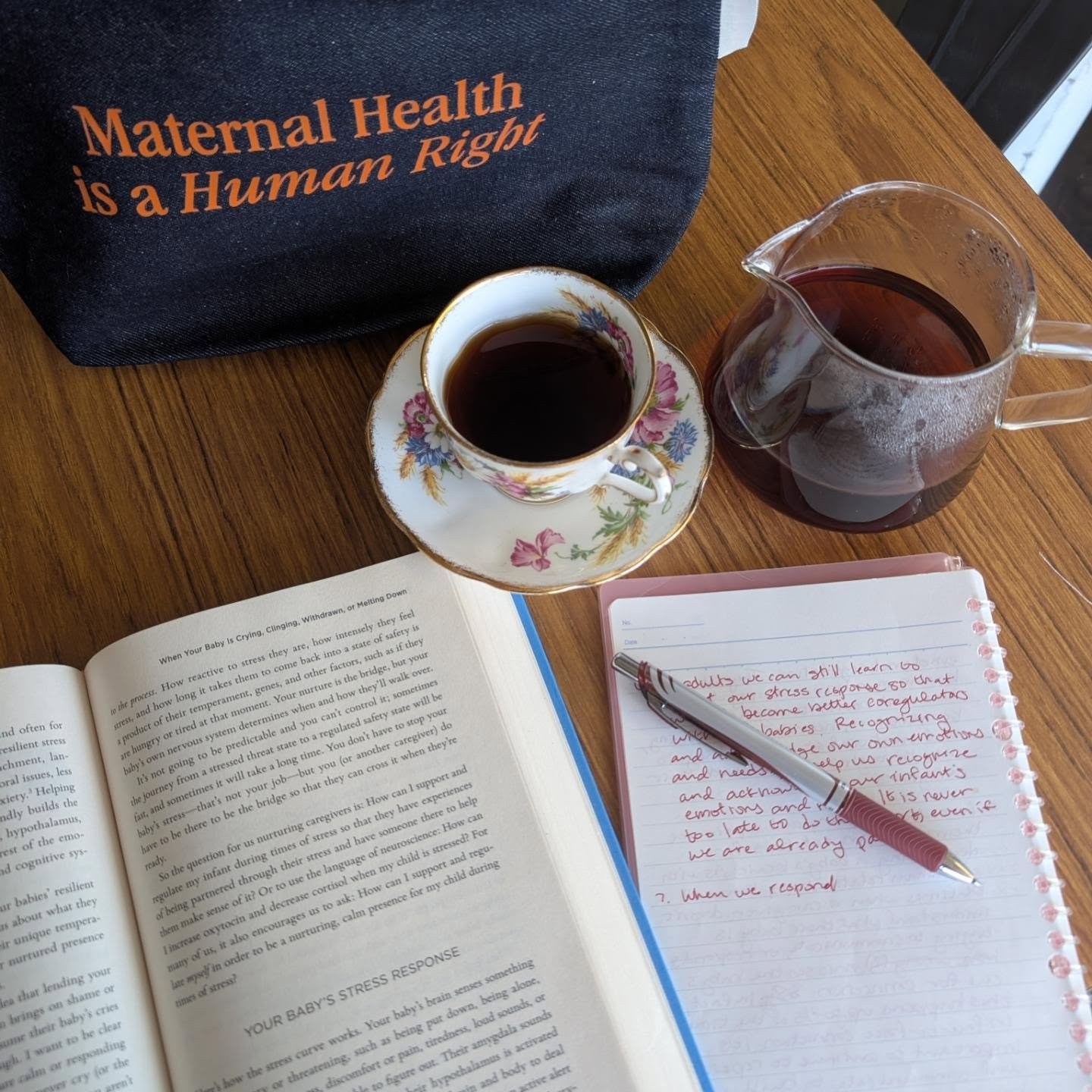 Enjoying a midday cup of tea at @thirdplaceteas and making notes for my upcoming 12-week Nurtured Motherhood for Expecting Mothers circle. We kick off September 12. If you are in the Renton area and expecting a baby this fall or winter, sign up to le