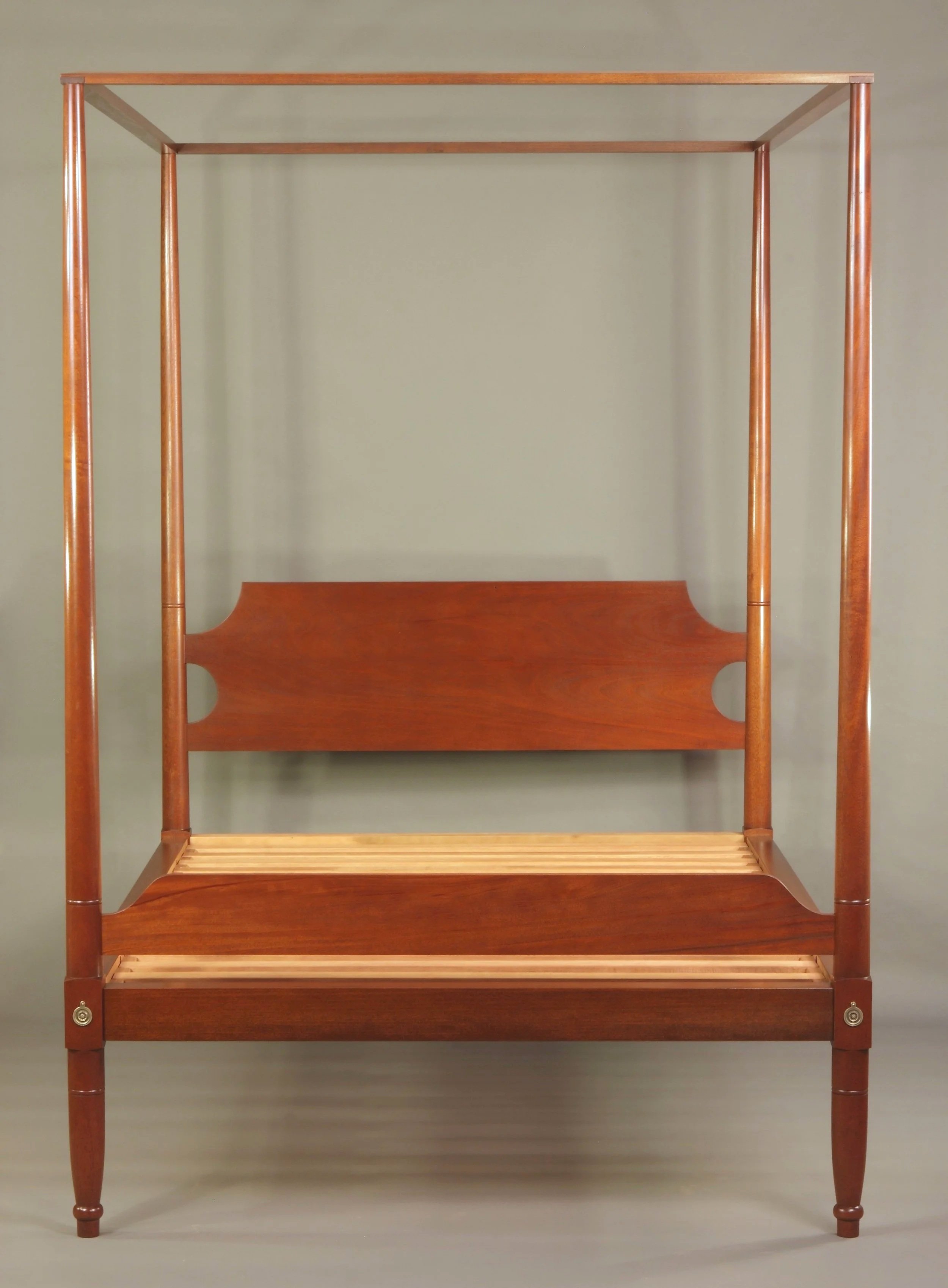 Tall Post Bed with footboard, Shown in mahogany and in a double size.