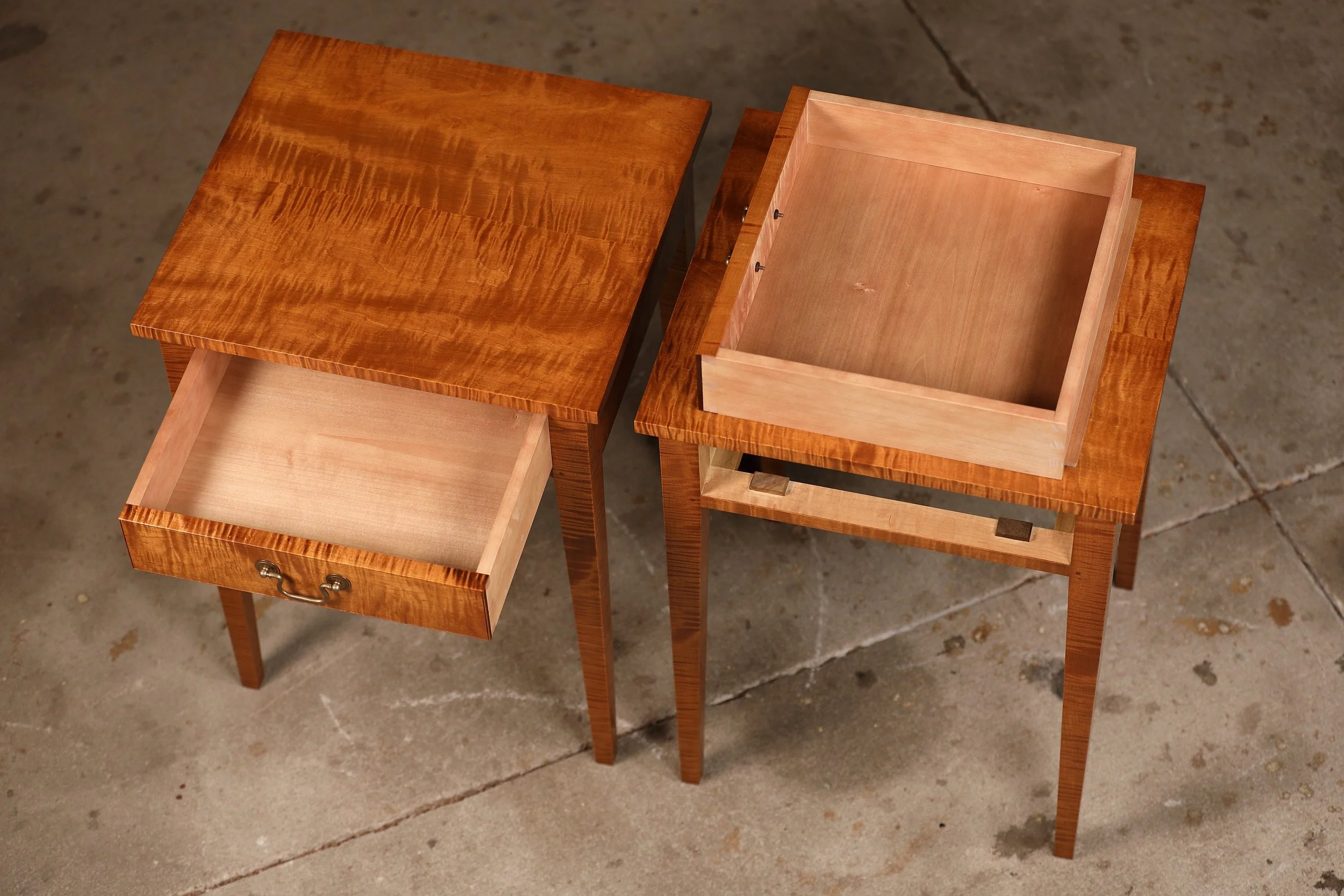 Hand cut dovetailed drawers.