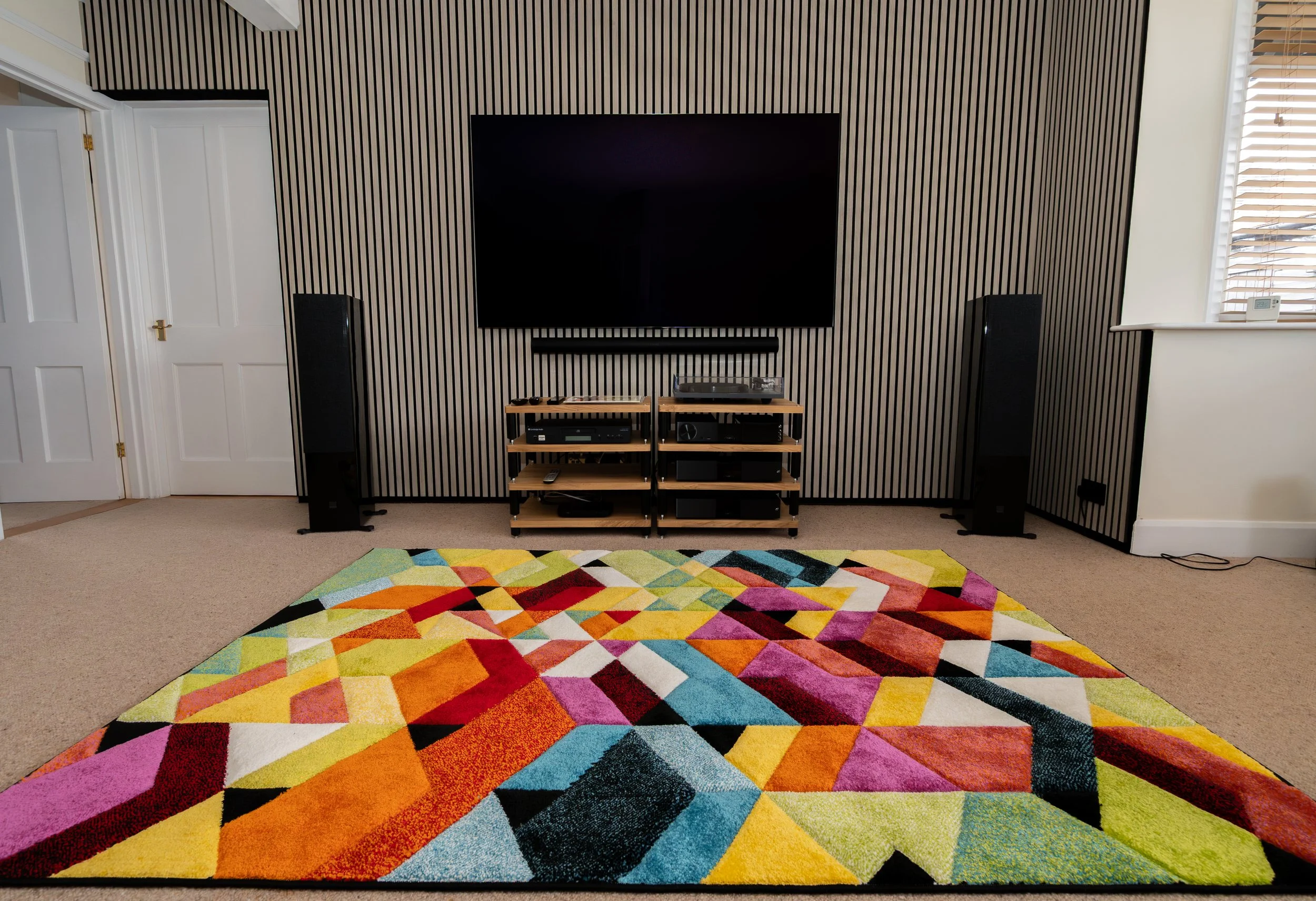 Bespoke Grey Oak Media Wall & Home Cinema Integration
