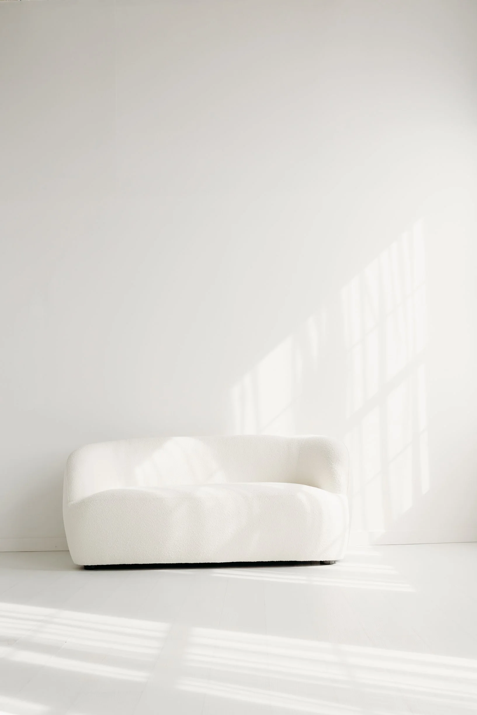 White Boucle Sofa